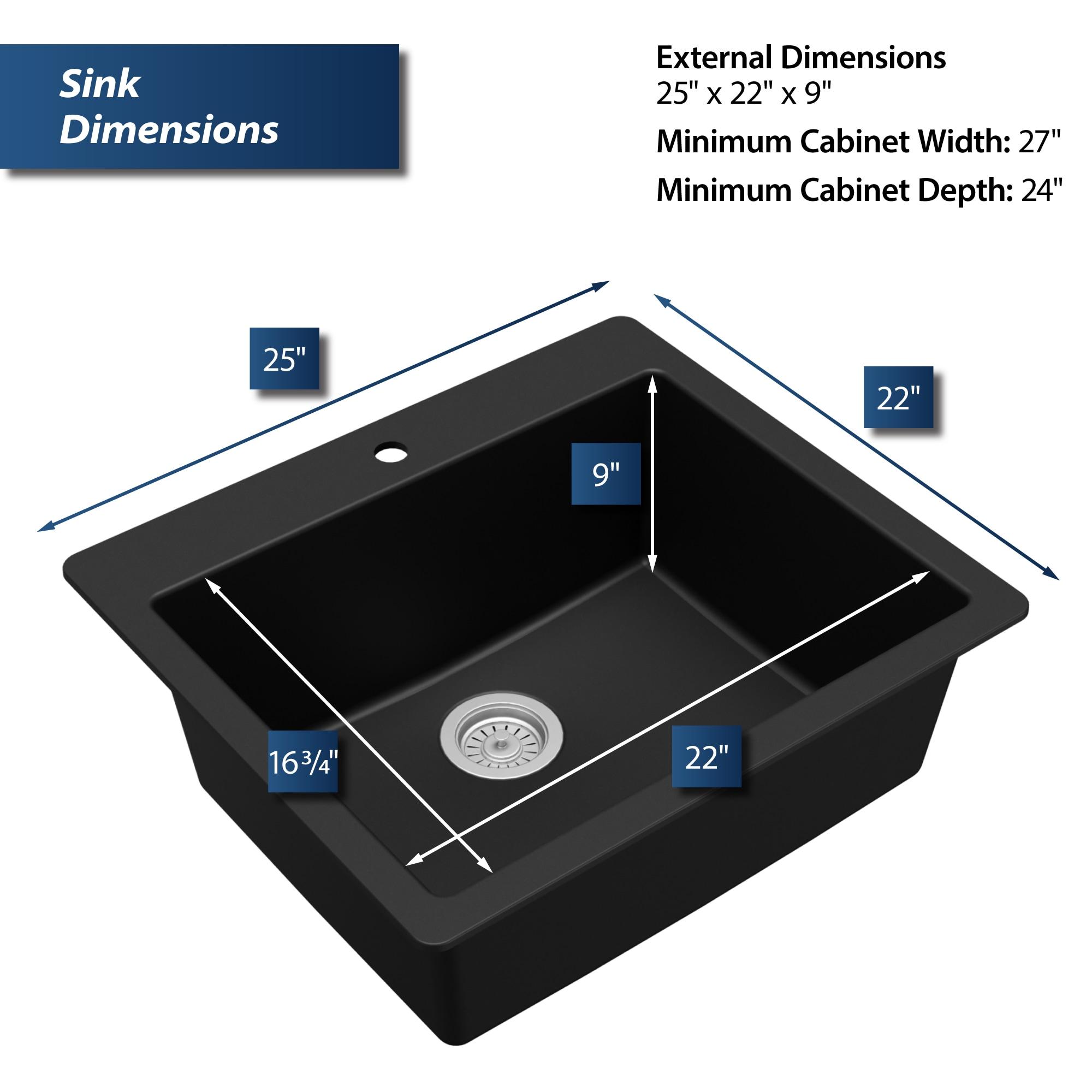 Karran Quartz 25'' X 22'' Single Bowl Drop-in Kitchen Sink