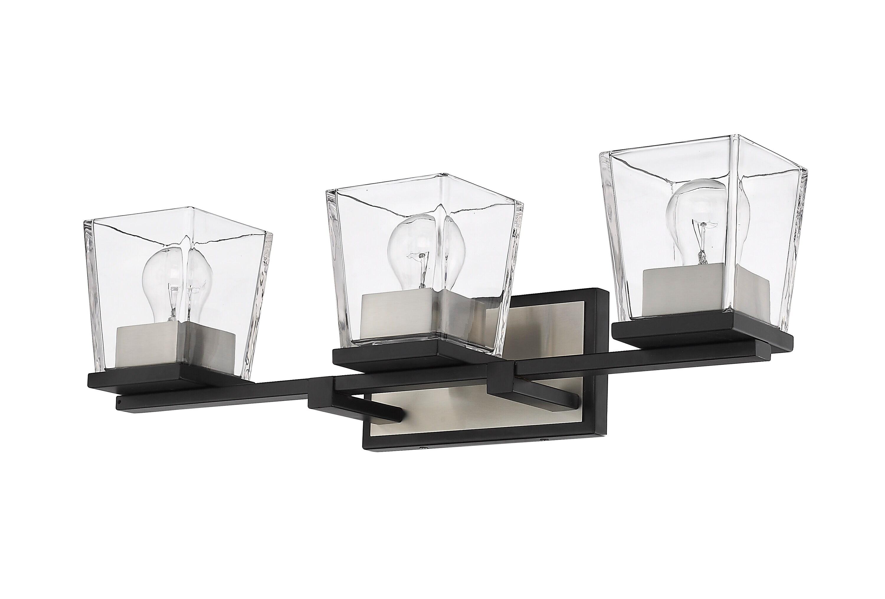 Z-Lite Bleeker Street 3 - Light Vanity in  Matte Black/Brushed Nickel