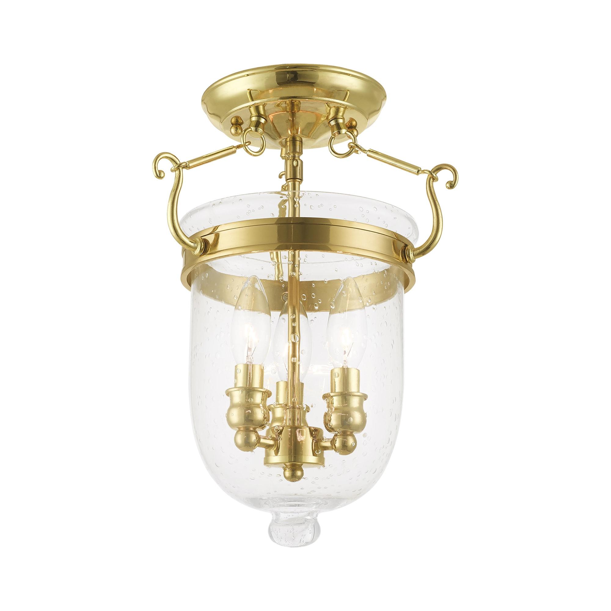 Livex Lighting Jefferson 3 - Light Flush Mount in  Polished Brass