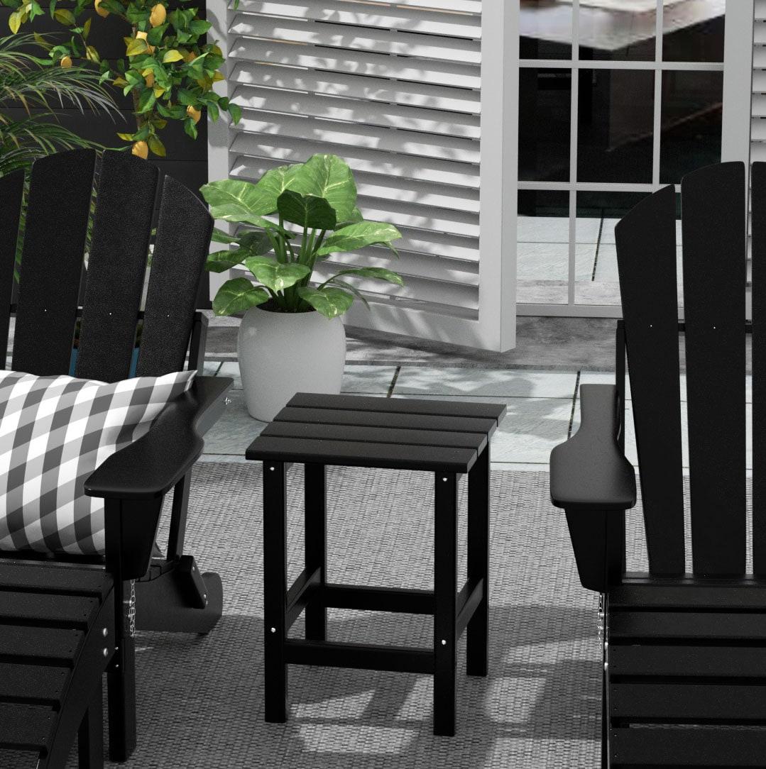 Westin Outdoor Patio Plastic Side Accent Table, Black