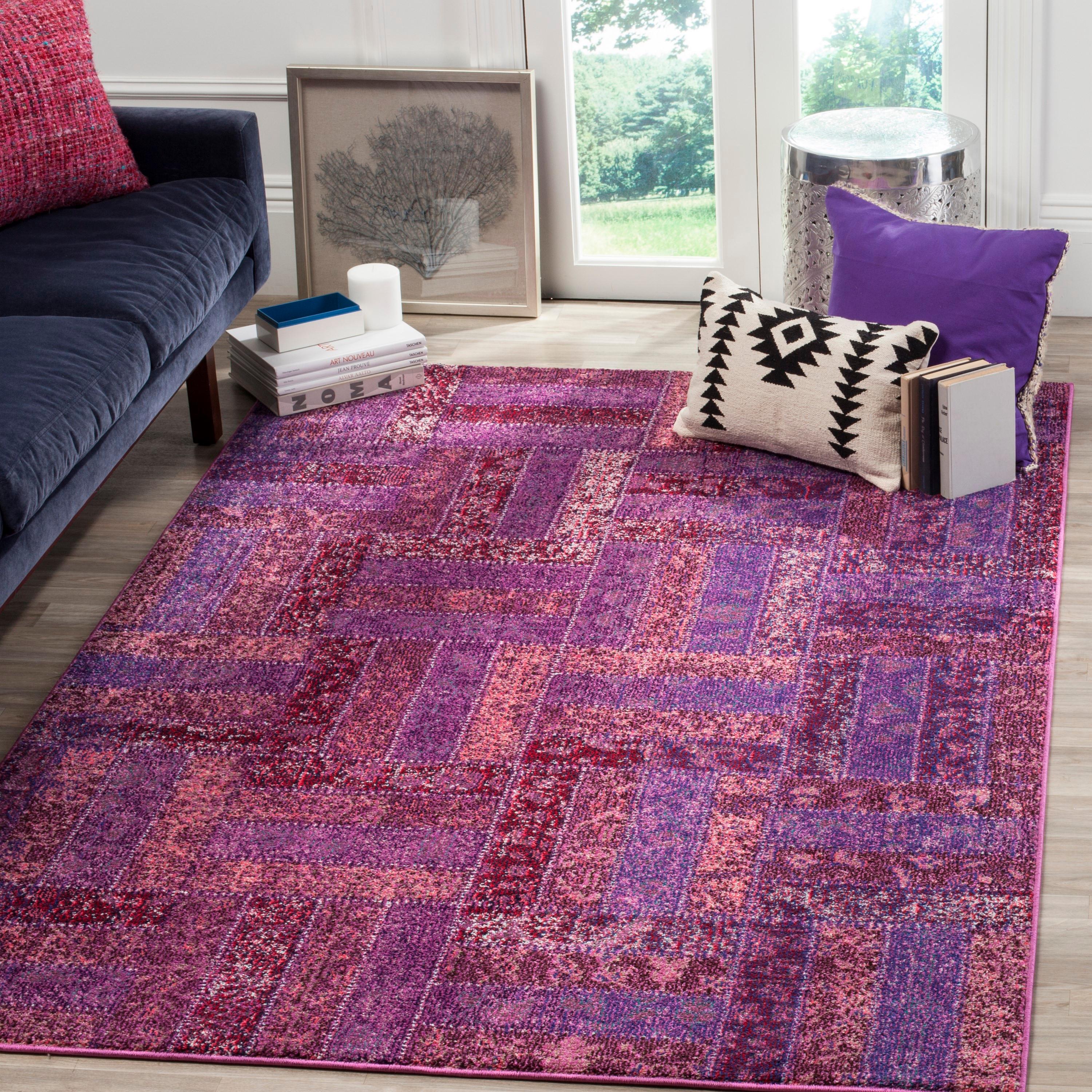 Monaco MNC214 Power Loomed Indoor Area Rug - Purple/Multi - 9'x12' - Safavieh