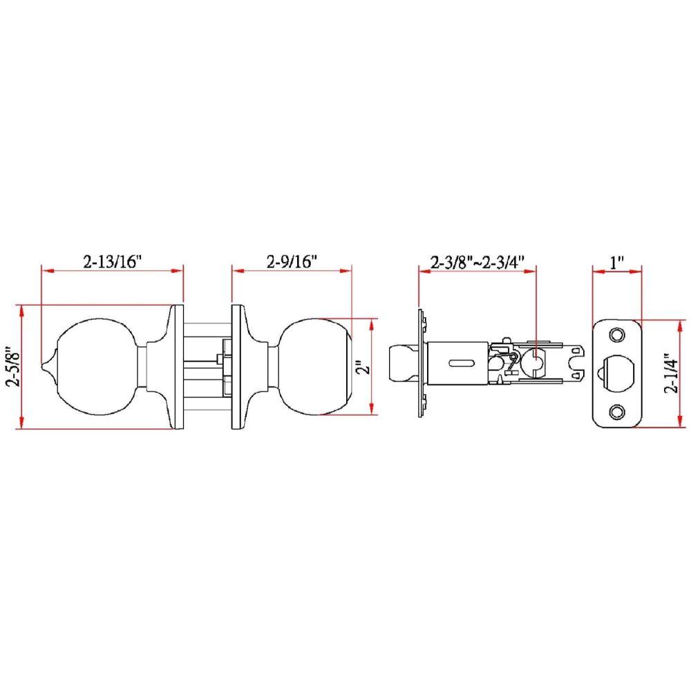 Ball Keyed Entry Door Knob