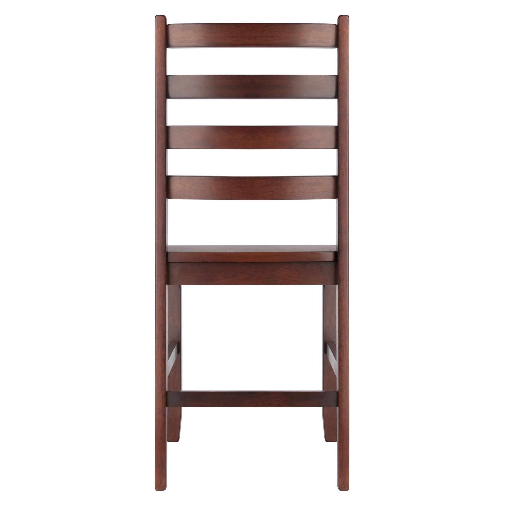 Winsome Wood Hamilton Ladder- Back Dining Chairs, 2-Pc Set, Walnut Finish