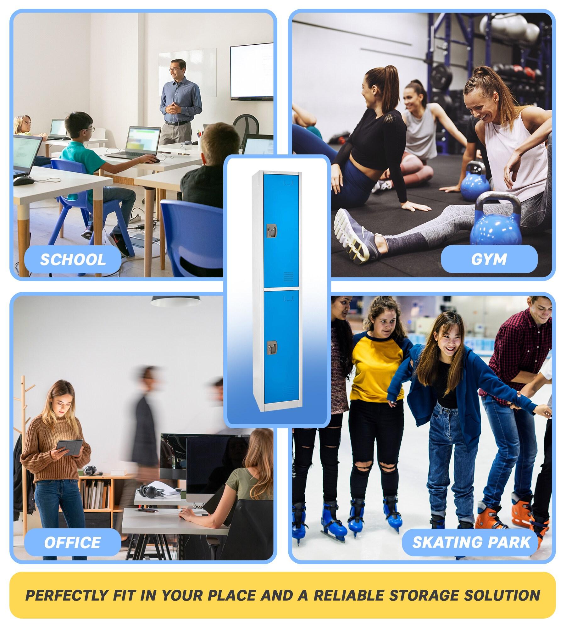 12'' Wide Steel 2-Tier School and Gym Locker