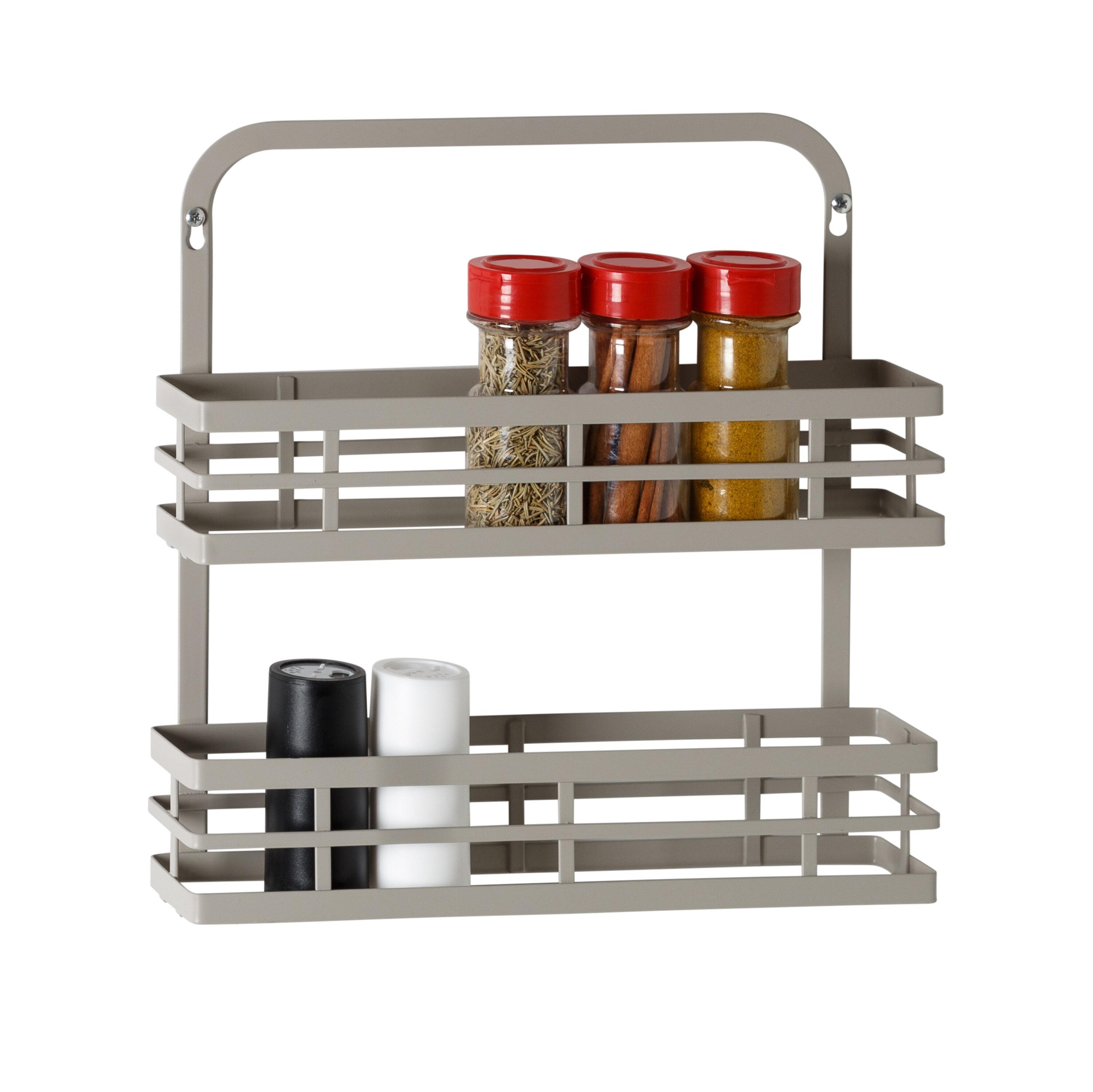 Honey-Can-Do Steel 2-Tier 15" H Hanging Spice Rack, Gray