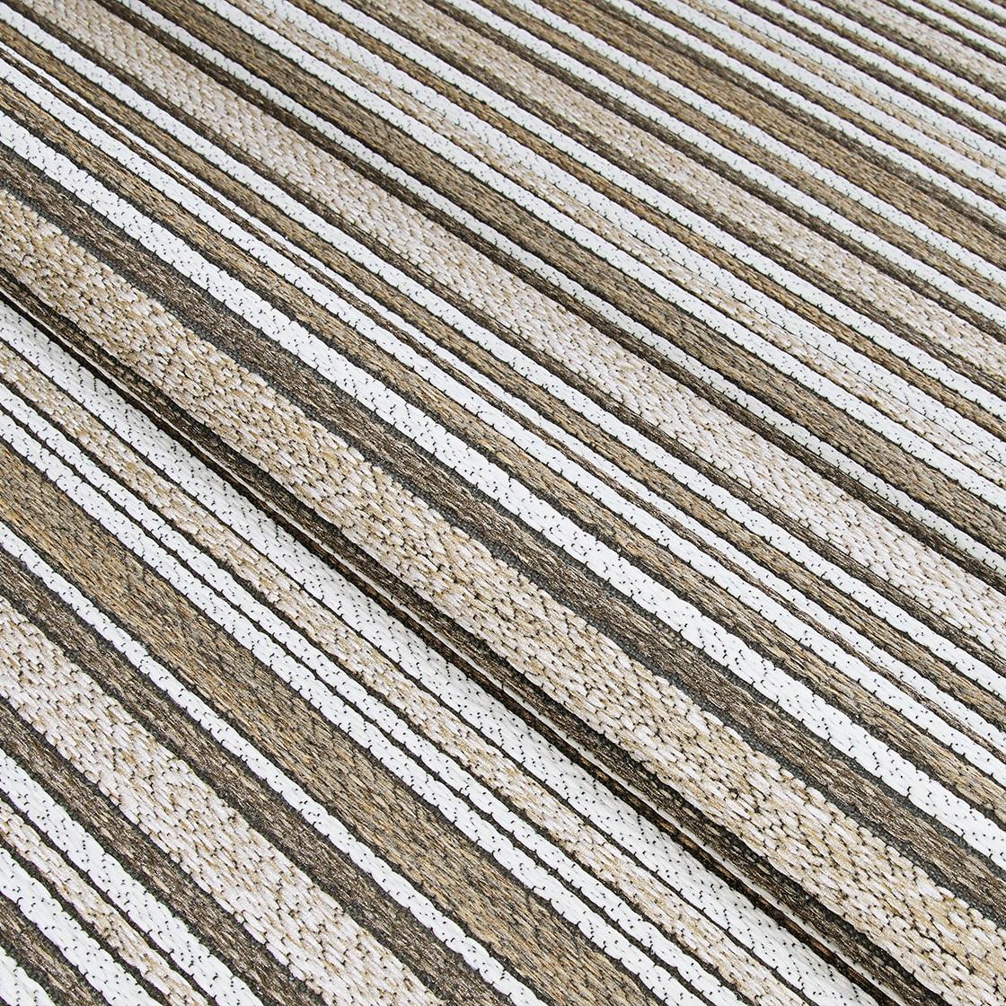 Couristan Cape 3 x 5 (ft) Loomed Polypropylene Light Brown-Ivory Rectangular Indoor/Outdoor Stripe Area rug