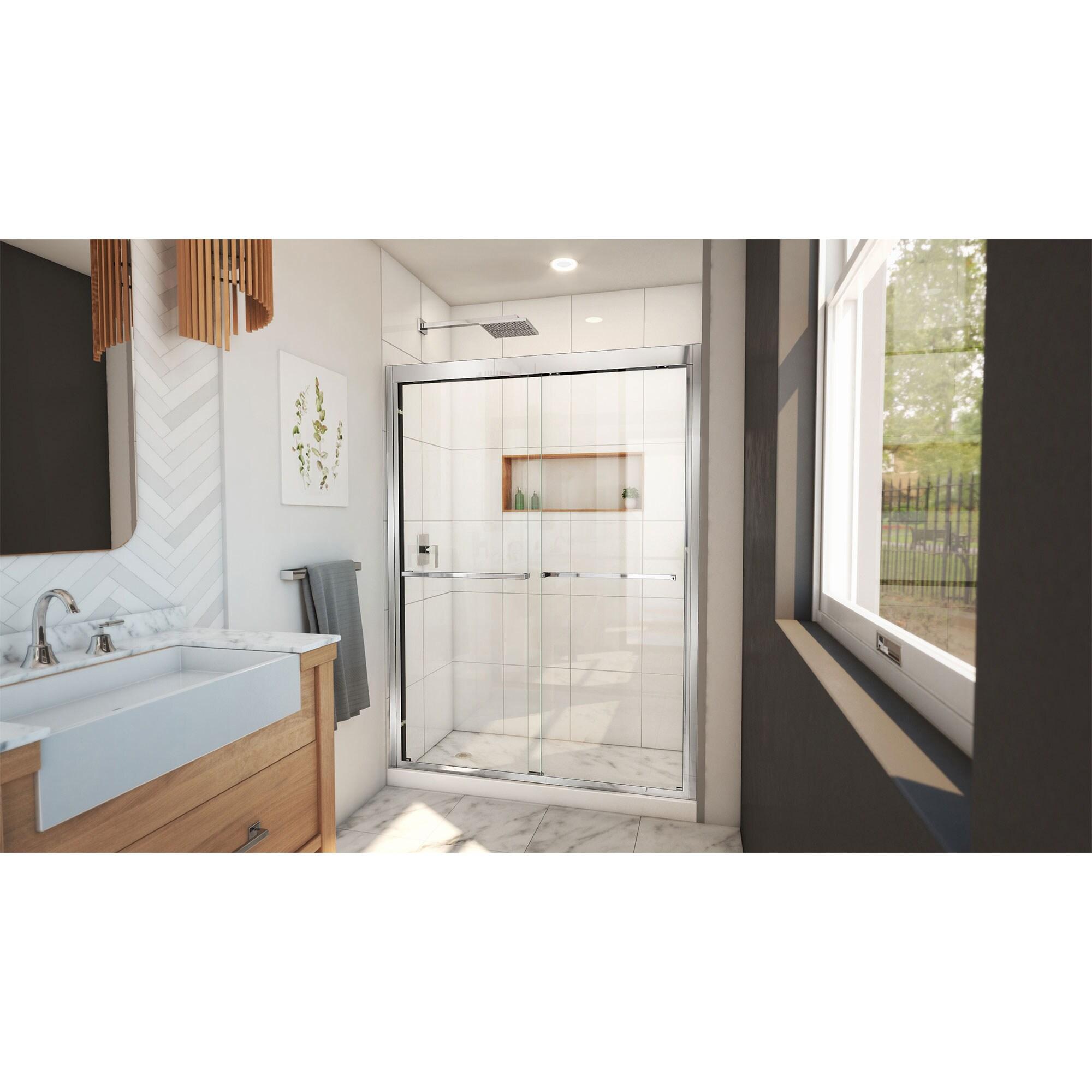 Duet Plus 50" - 54" W x 72" H Double Sliding Semi-Frameless Shower Door
