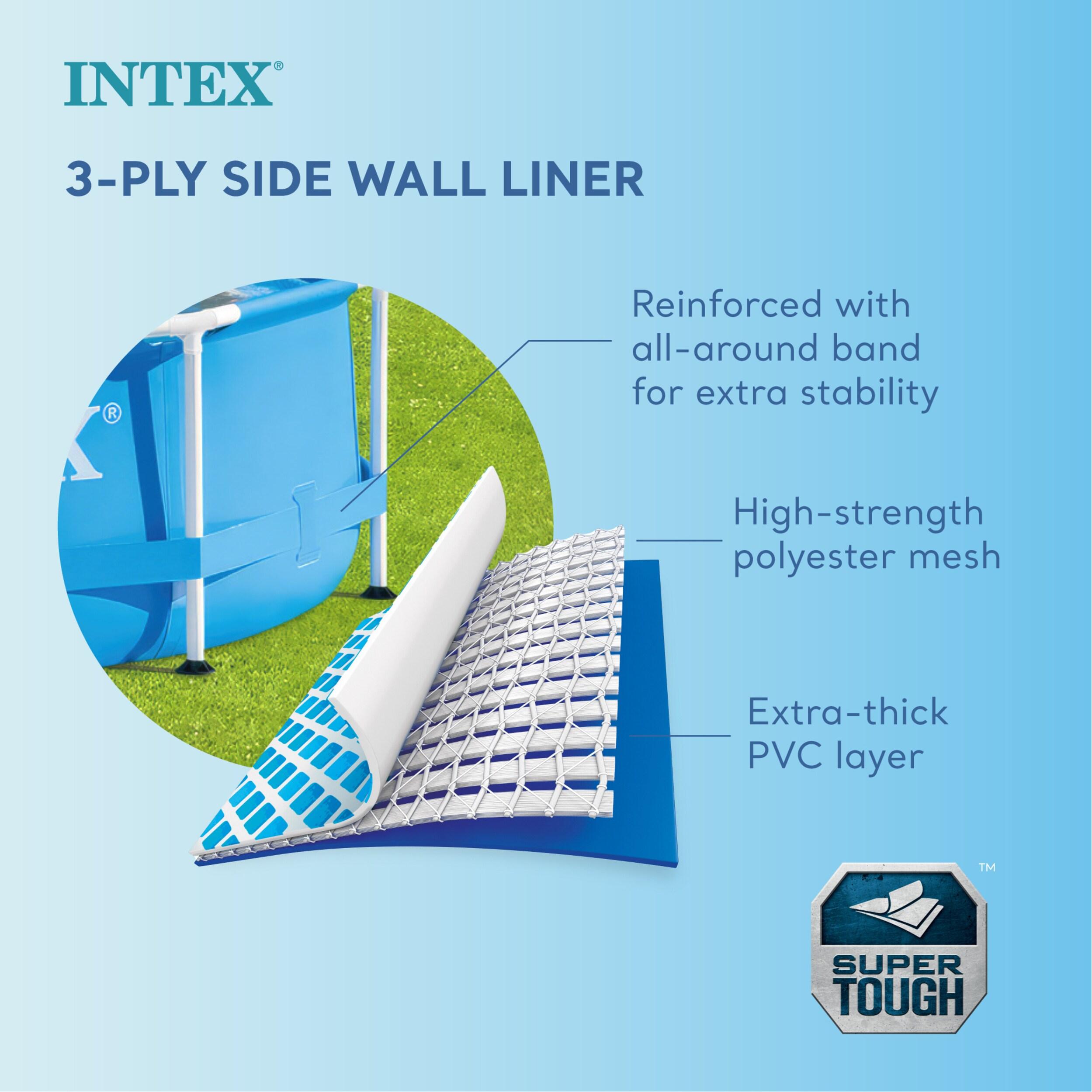 Intex Intex Round Metal Frame Outdoor Backyard Above Ground Swimming Pool