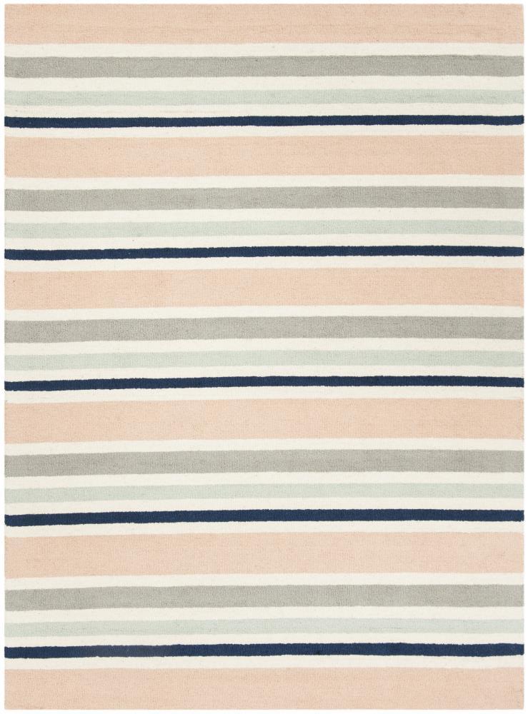 Safavieh Kids Multi Stripe SFK916 Hand Tufted Indoor Area Rug - Ivory/Multi - 5'x7' - Safavieh