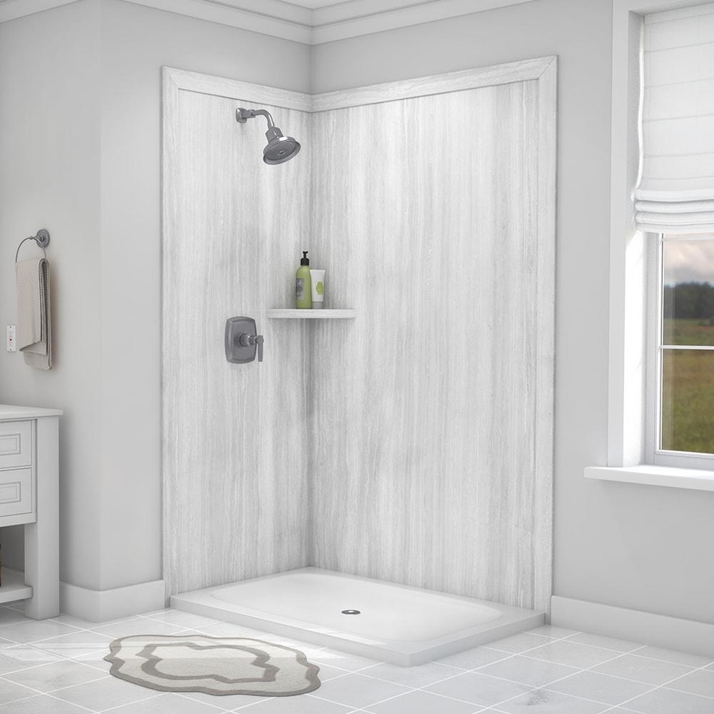 FlexStone Elegance 2-Panel 48"W x 36"D x 80"H Corner Shower Surround