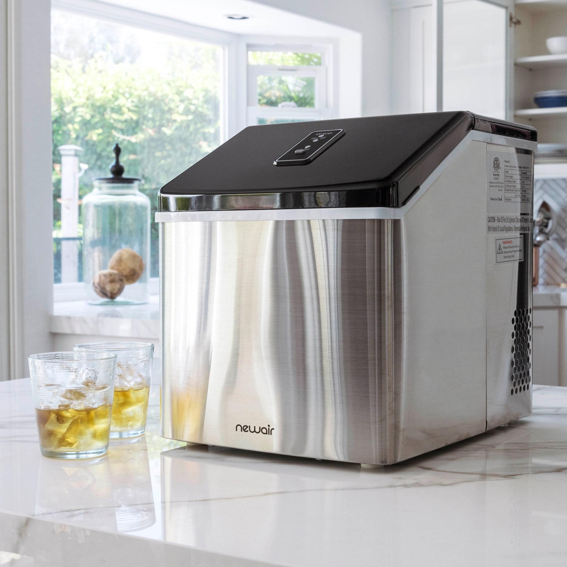 Newair Countertop Clear Ice Maker, 40 lbs. of Ice a Day with Easy to Clean BPA-Free Parts, Perfect for Cocktails, Scotch, Soda and More