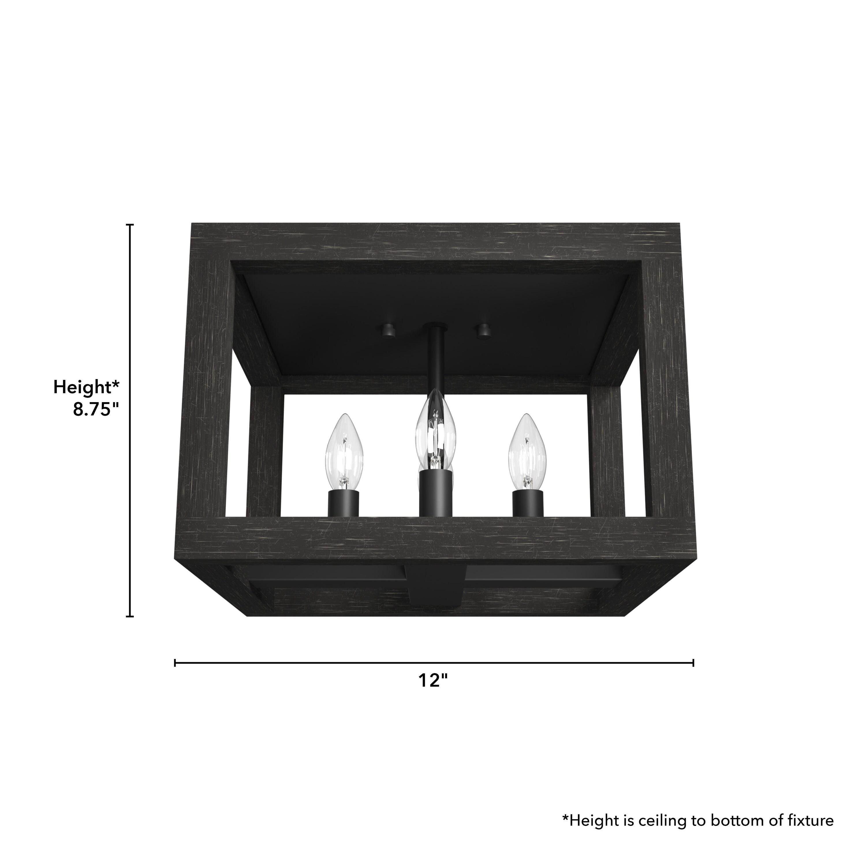 Squire Manor 4 - Light 12'' Lantern Square / Rectangle Flush Mount