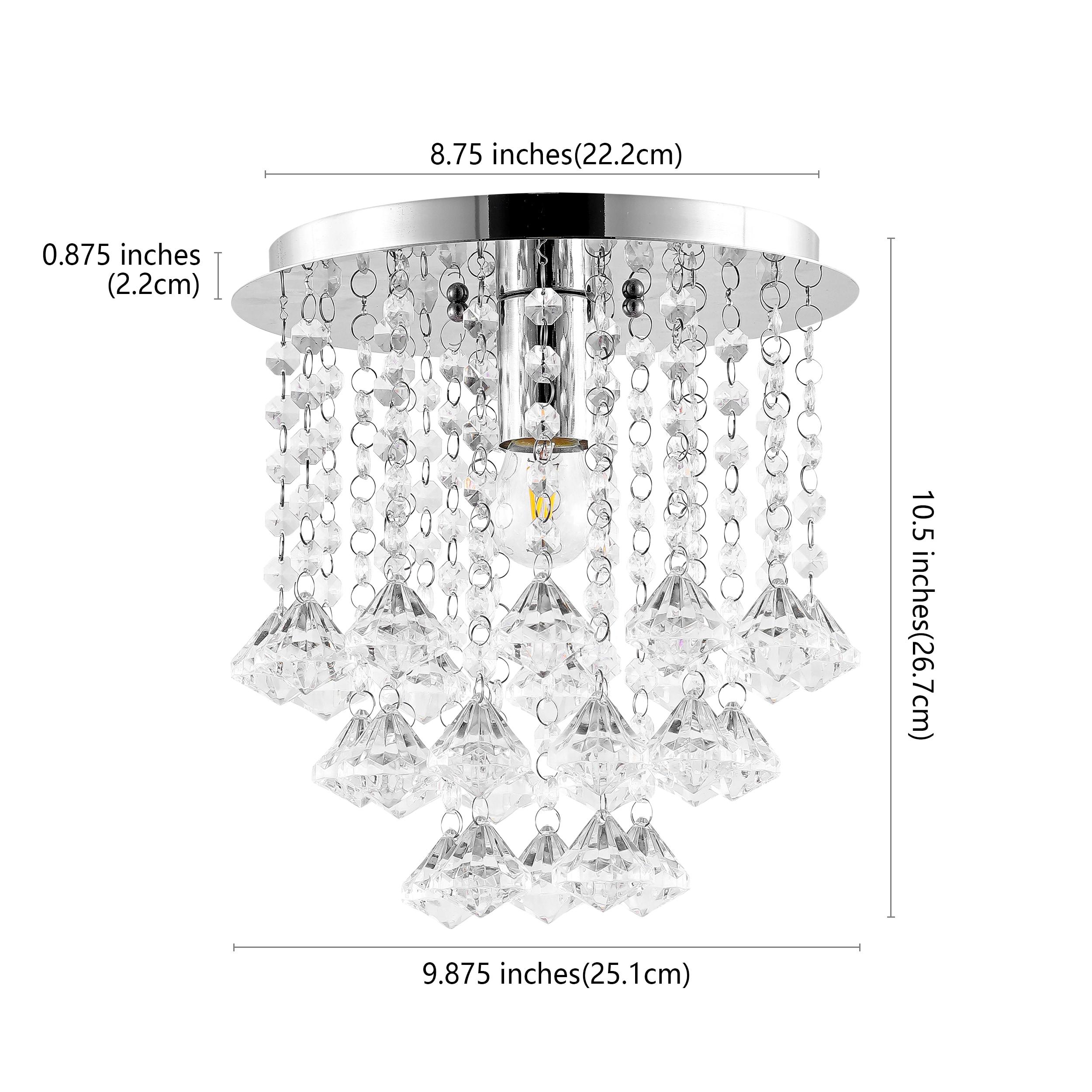 Lillibet 9.88" 1-Light Traditional Transitional Iron LED Semi Flush Mount, Chrome/Clear