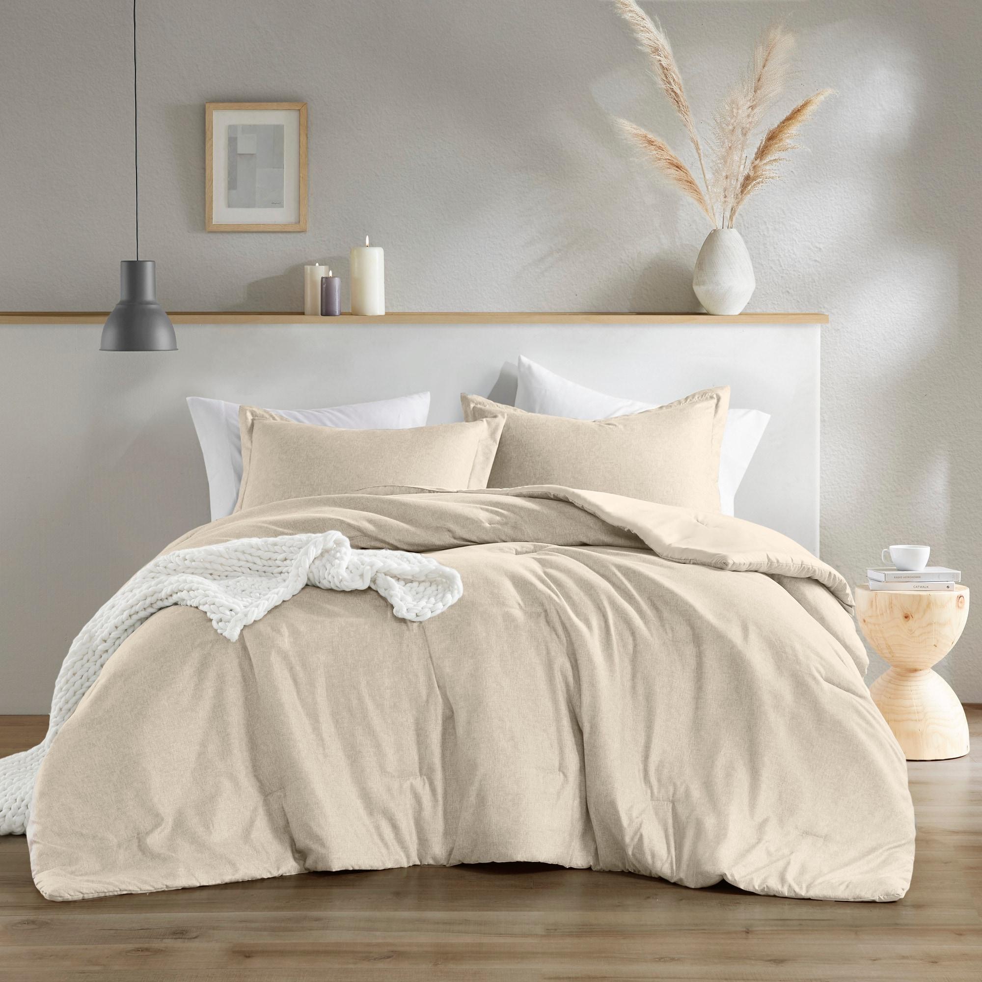 Comfort Spaces Twin Comforter Set - 2pcs (1 Microfiber Comforter & 1shams) Farmhouse Bedding Comforter for All Seasons Boho Bedding Set, Lightweight Solid Bed Comforter Sets,Twin/Twin XL, Taupe