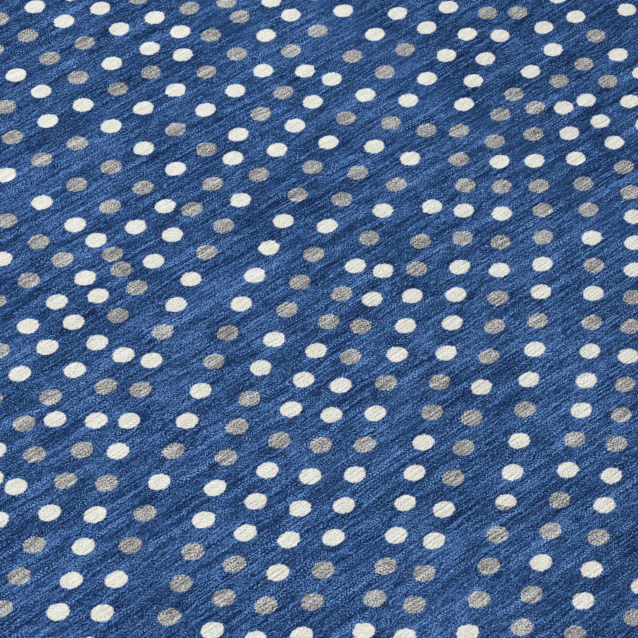 Navy Rectangular Machine-Washable Synthetic Indoor/Outdoor Rug 3' x 5'