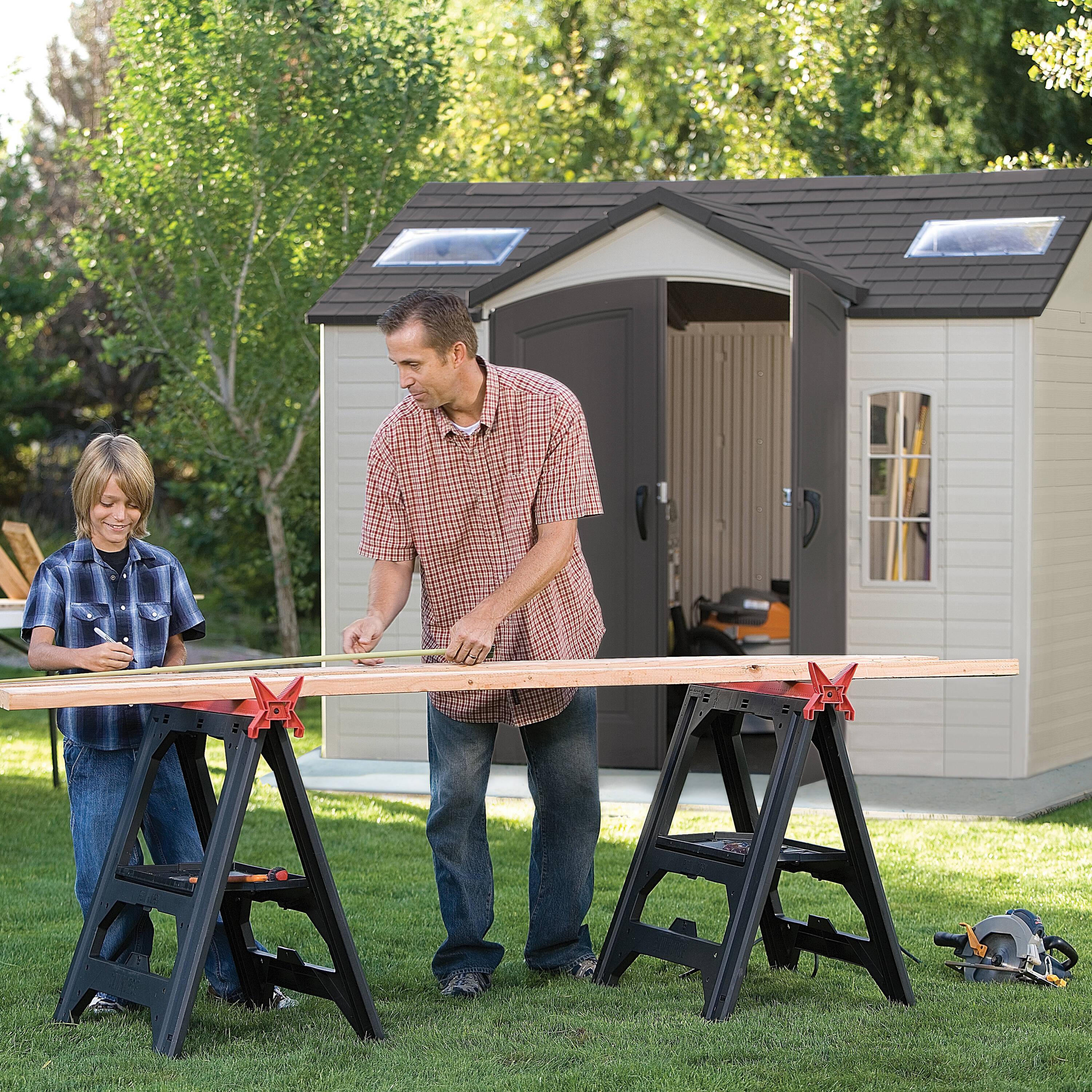 Lifetime Lifetime 10 Ft. x 8 Ft. High-Density Polyethylene (Plastic) Outdoor Storage Shed with Steel-Reinforced Construction