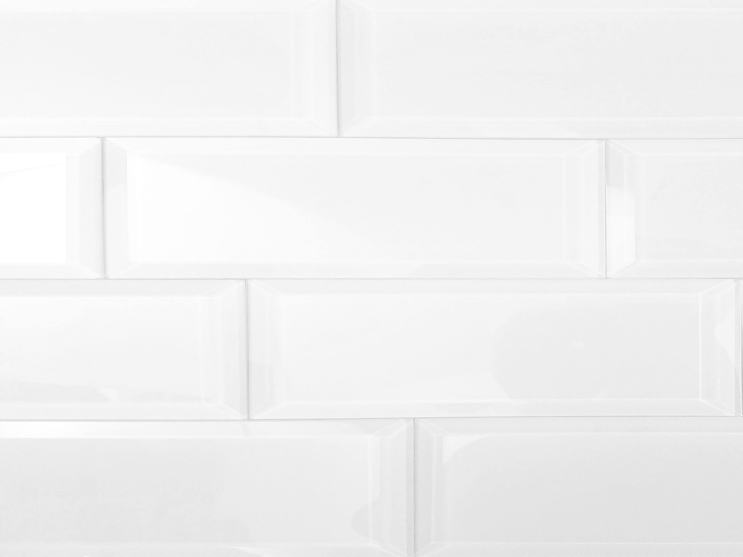 Frosted Elegance 8 in. x 16 in. Diamond Grade Glass Beveled Large Format Subway Decorative Kitchen & Bathroom Wall Tile
