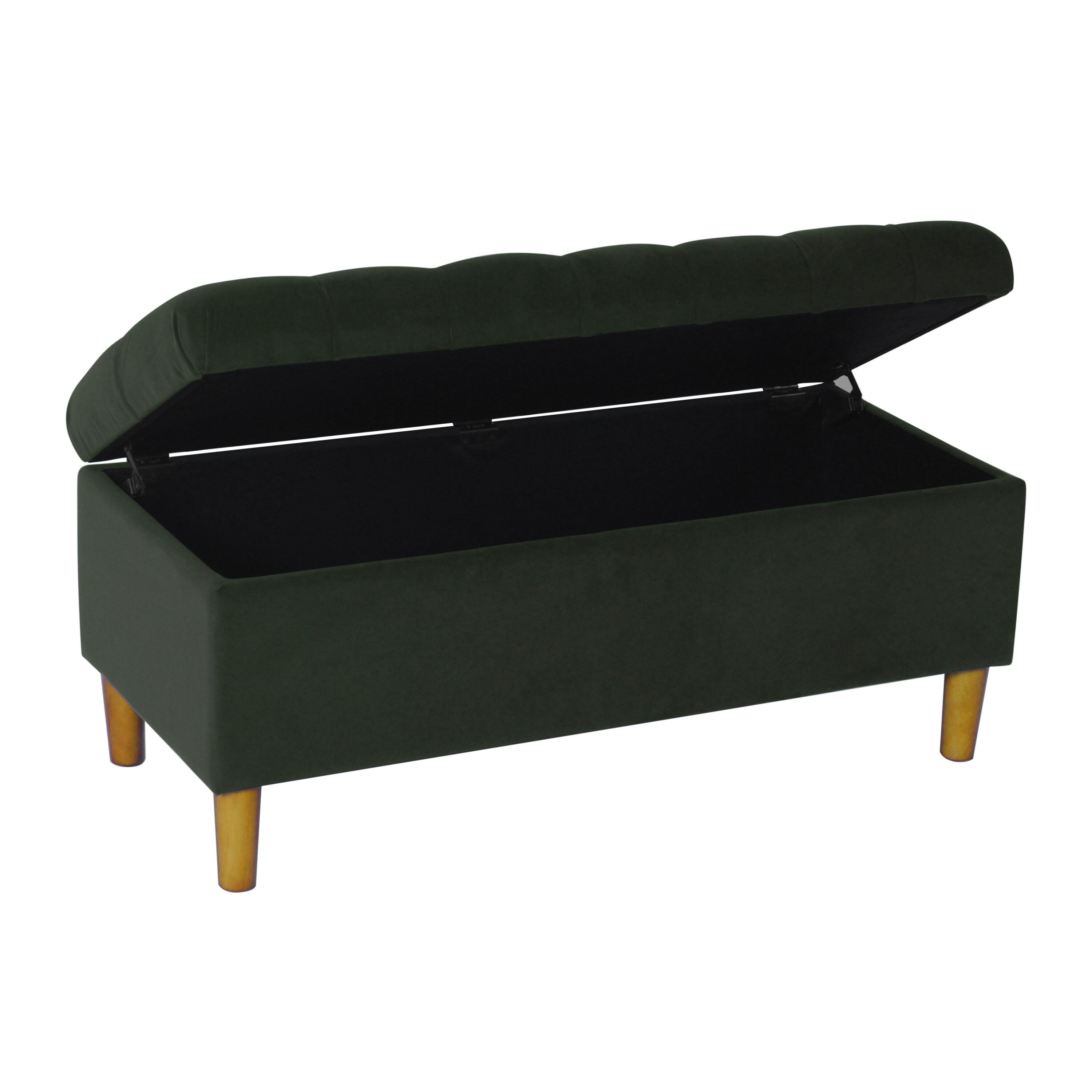 HomePop Velvet Upholstered Storage Bench