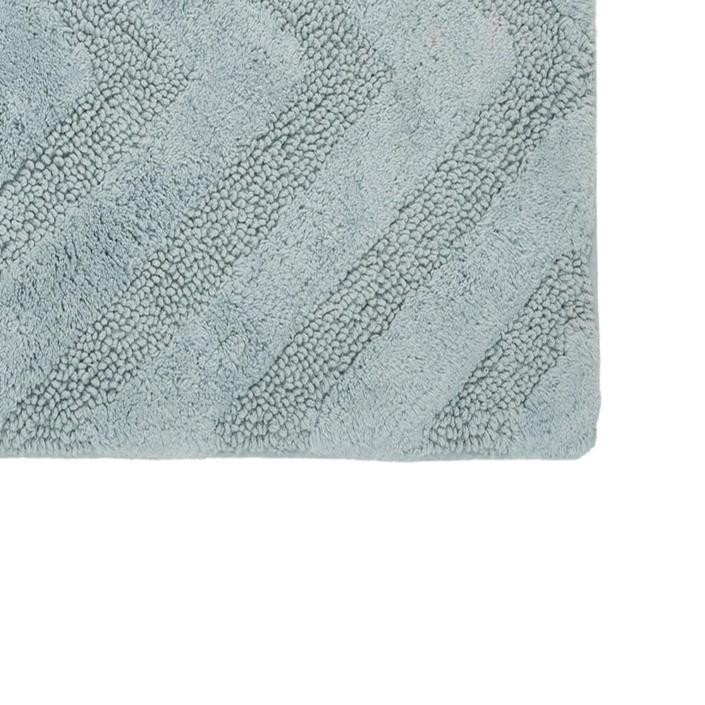 Better Trends Hugo 100% Cotton Tufted Non-Slip Backing Bath Rug 20" x 20" Contour - Blue