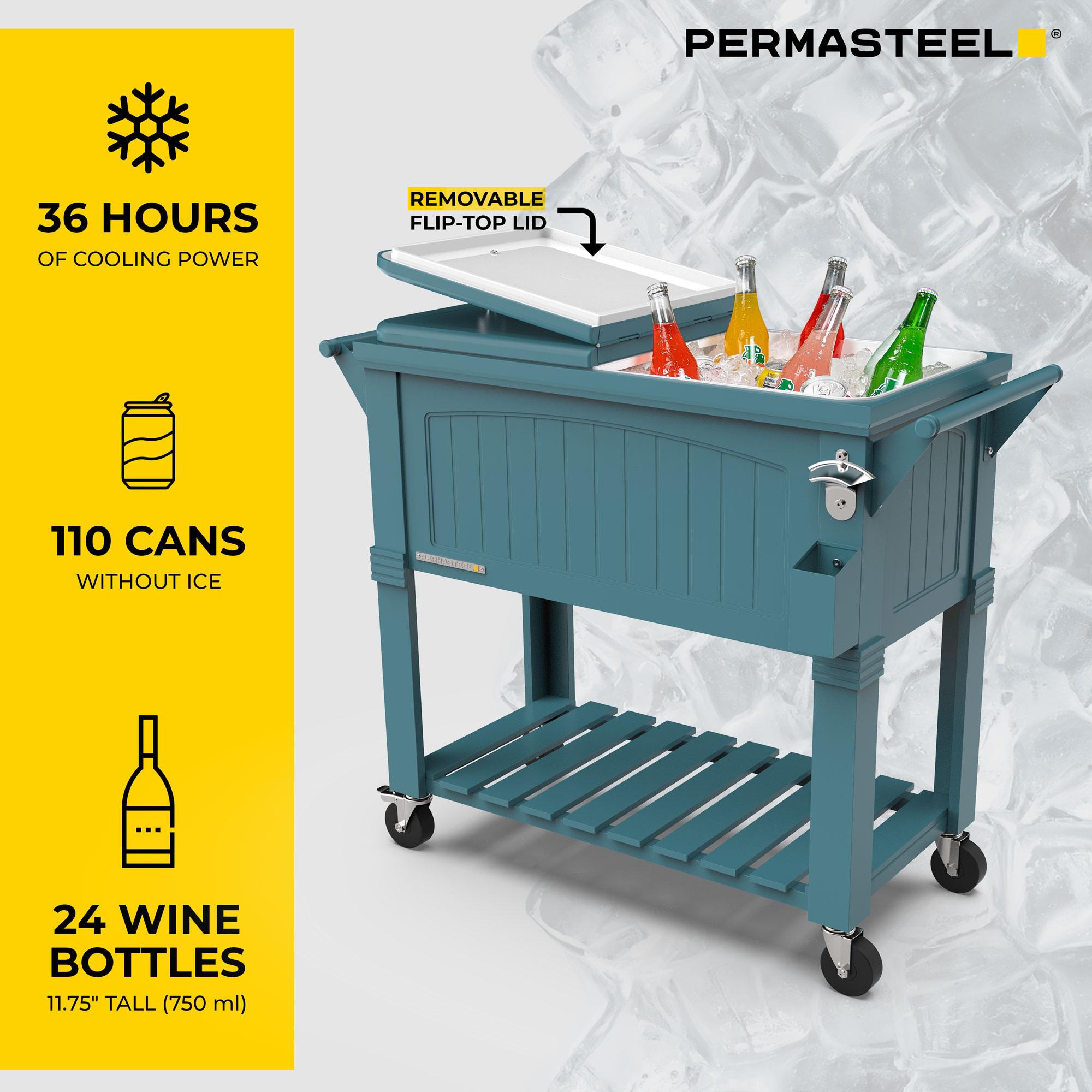 Permasteel 80 Qt. Furniture Style Rolling Patio Cooler