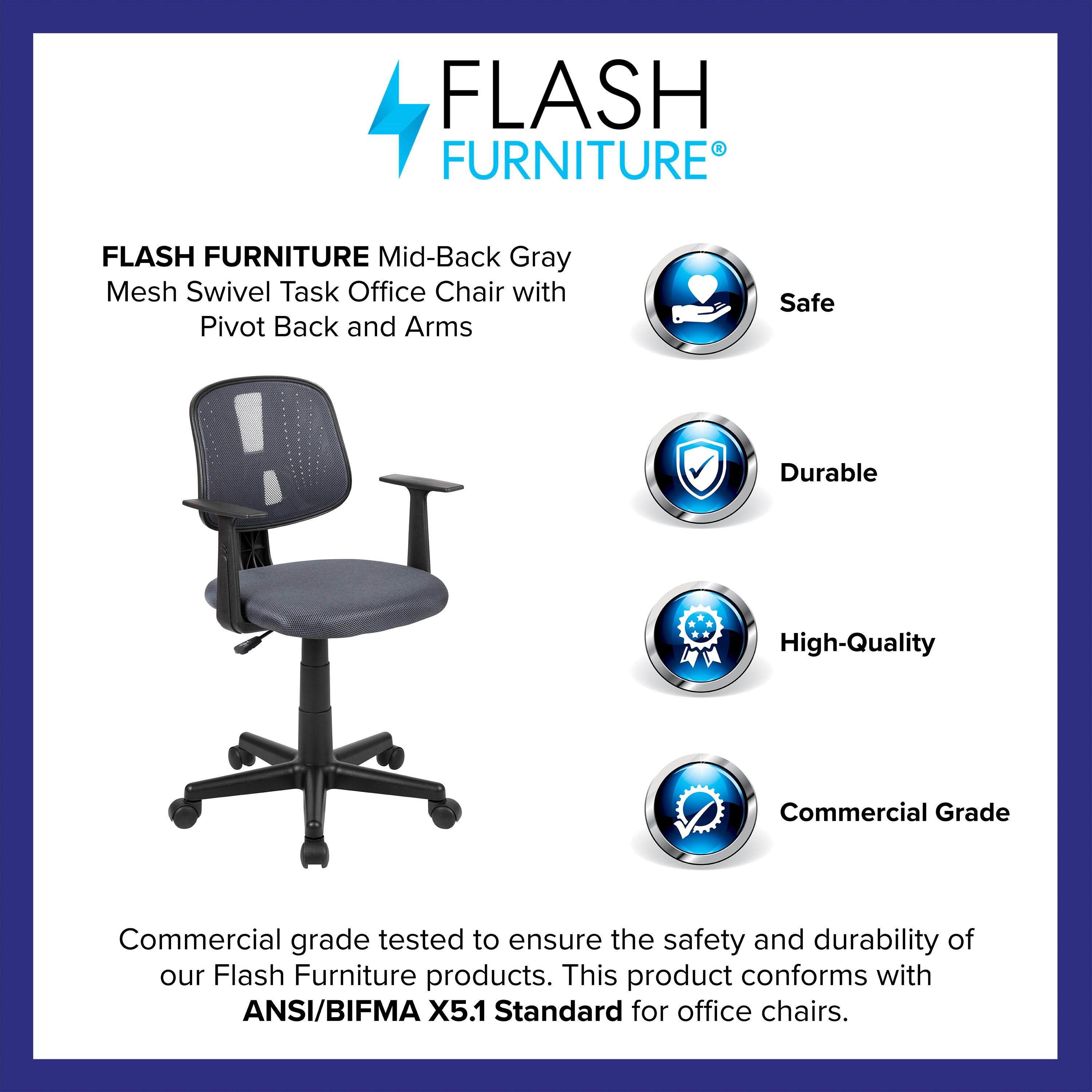 Flash Furniture Meridian Mid-Back Swivel Mesh Task Office Chair with Pivot Back by Flash Furniture