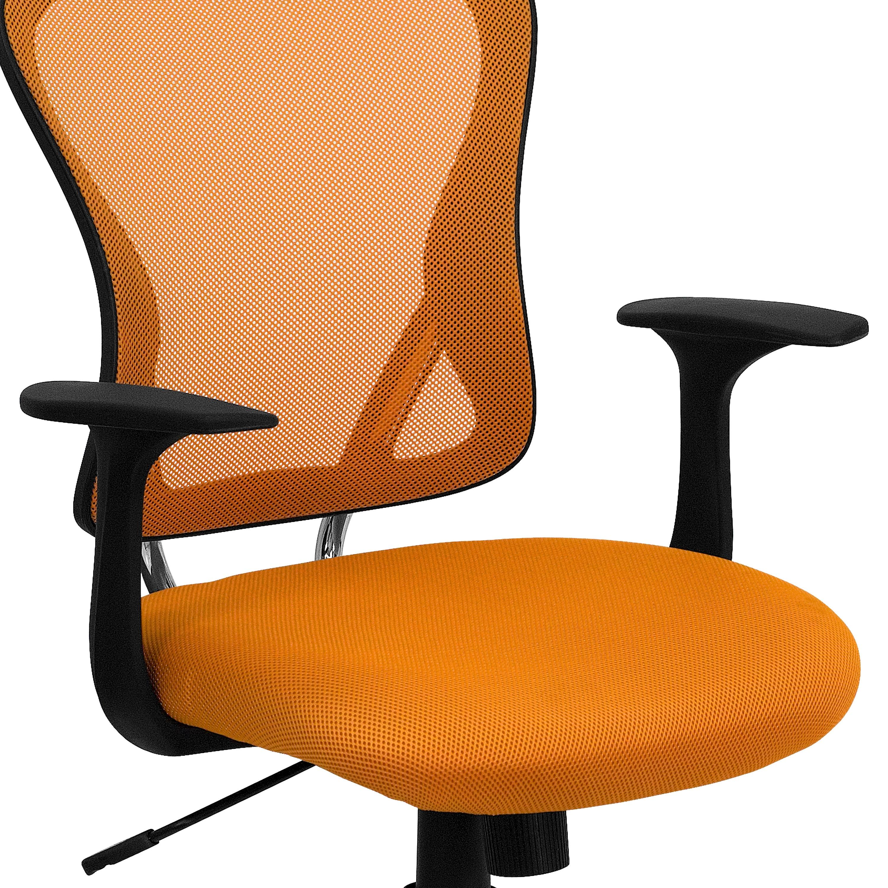 Flash Furniture Mid-Back Mesh Swivel Task Office Chair with Chrome Base and Arms