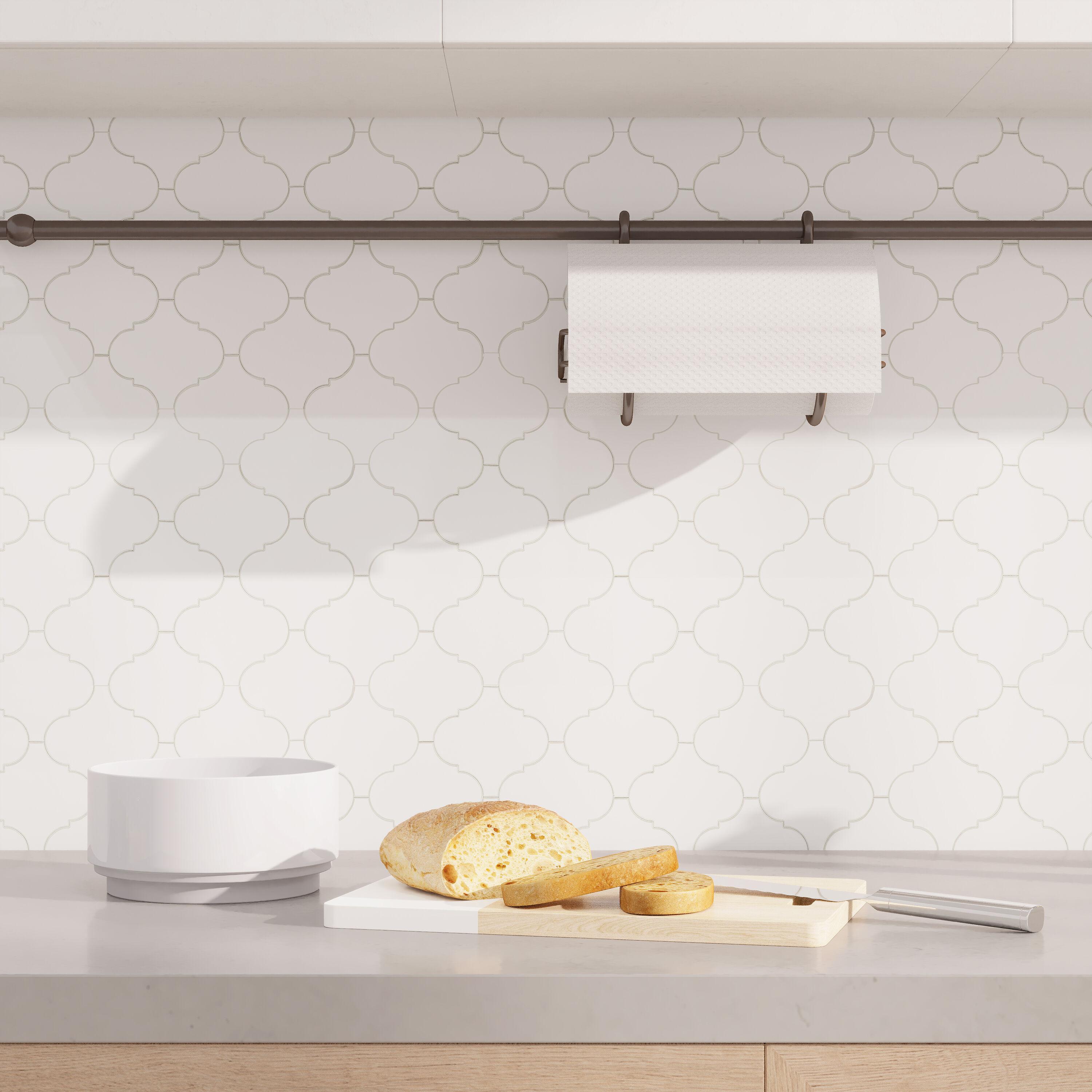 Zurich White 5'' x 5'' Marble Peel and Stick Wall Tile