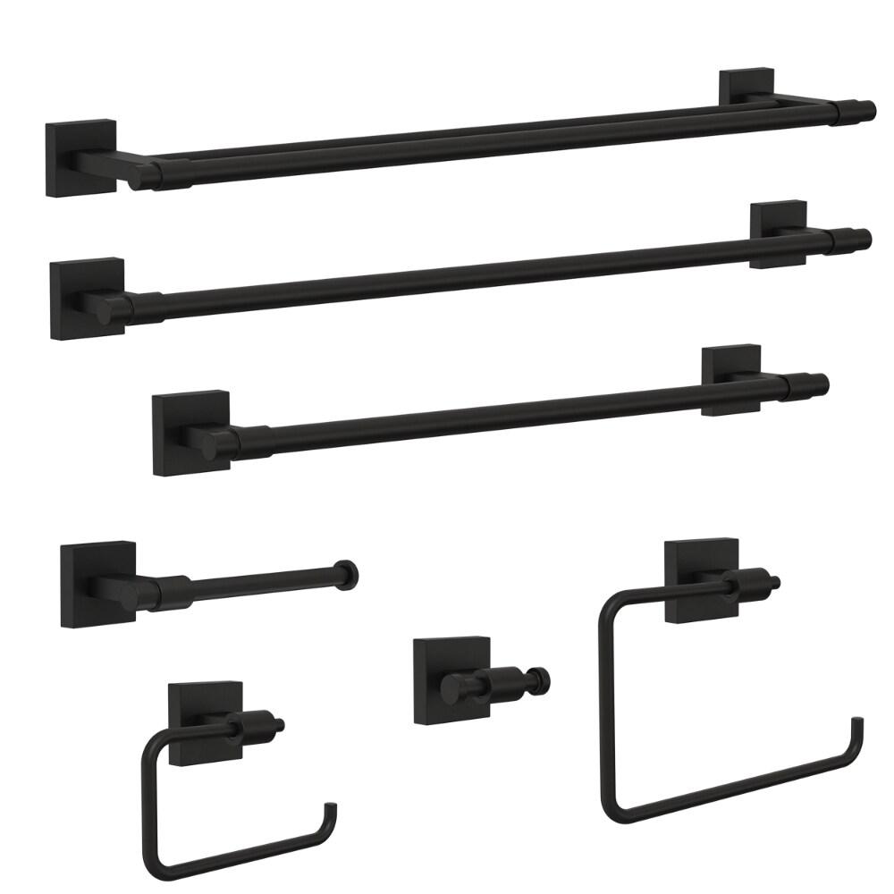 Maxted 24 Inch Matte Black Double Towel Bar