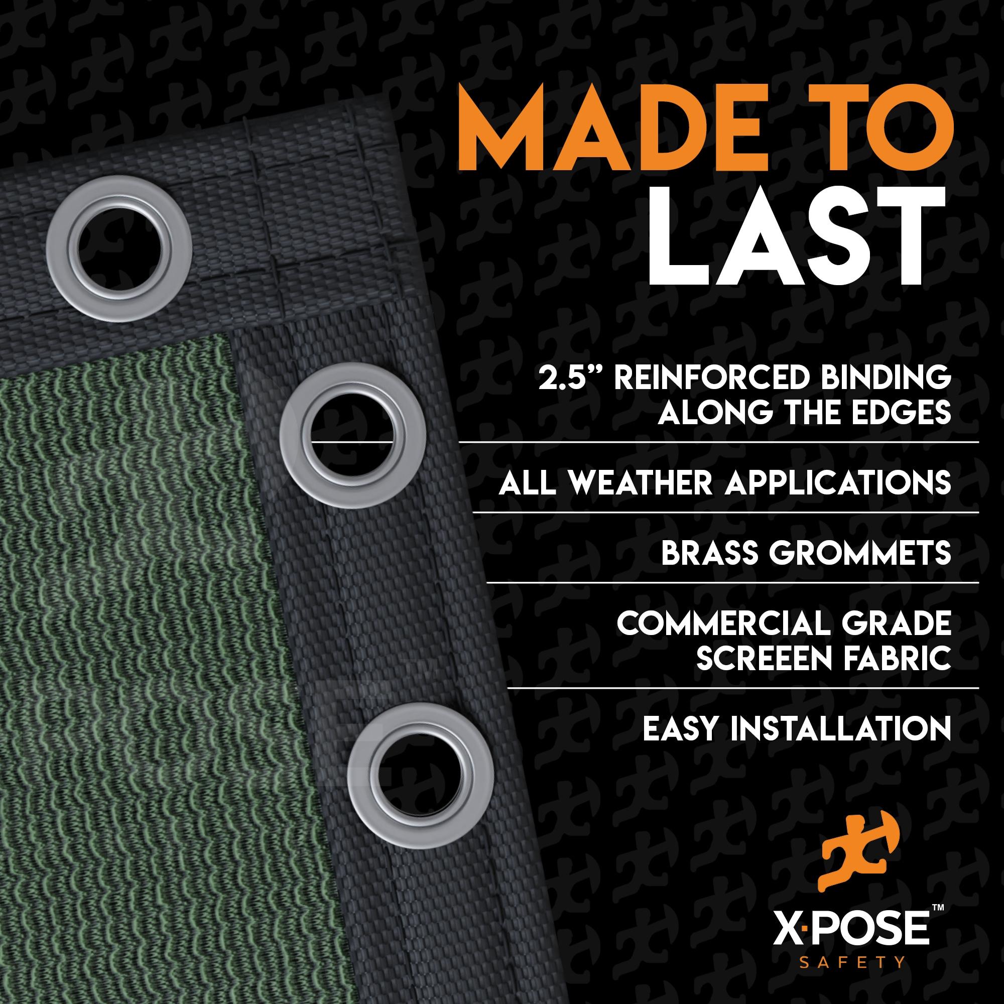 Xpose Safety Heavy Duty Privacy Screen Fence - 6’ x 50’ Green - 90% Visibility and UV Blocking - Easy Installation, Breathable Mesh for Yard, Garden, Greenhouse, Plant Nursery, Pet Kennel, Dog Run