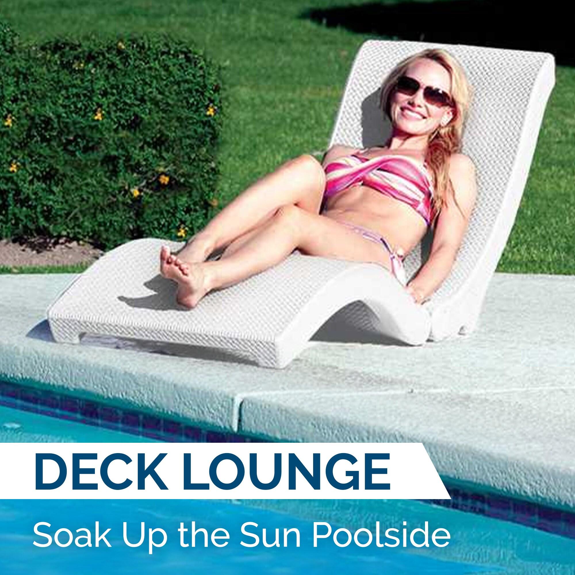 SwimWays Terra Sol Sonoma 2-in-1 Pool Float and Patio Chaise Lounge Chair, White