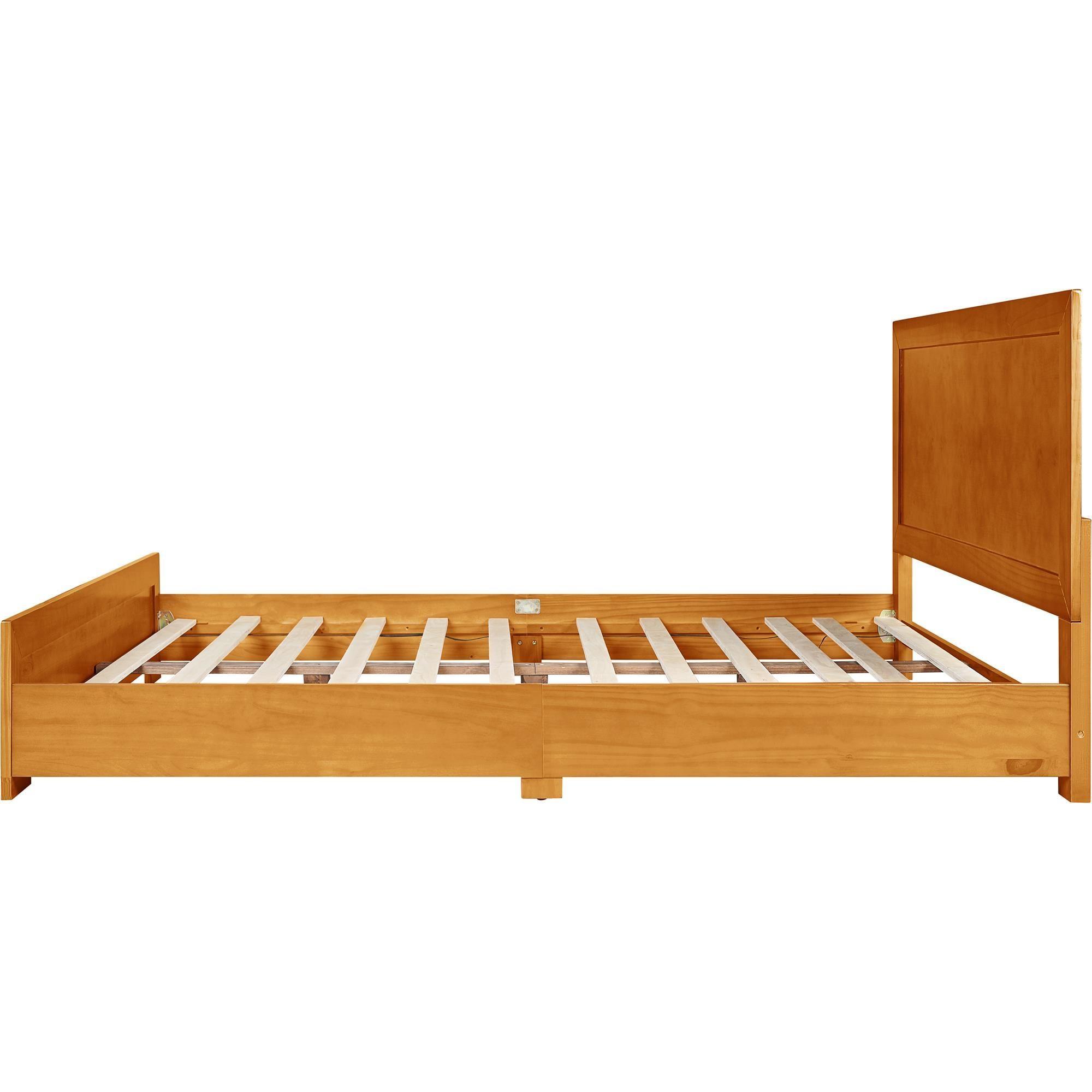 Camden Isle Oxford Platform Bed | Paneled Headboard | Low Profile | King, Oak