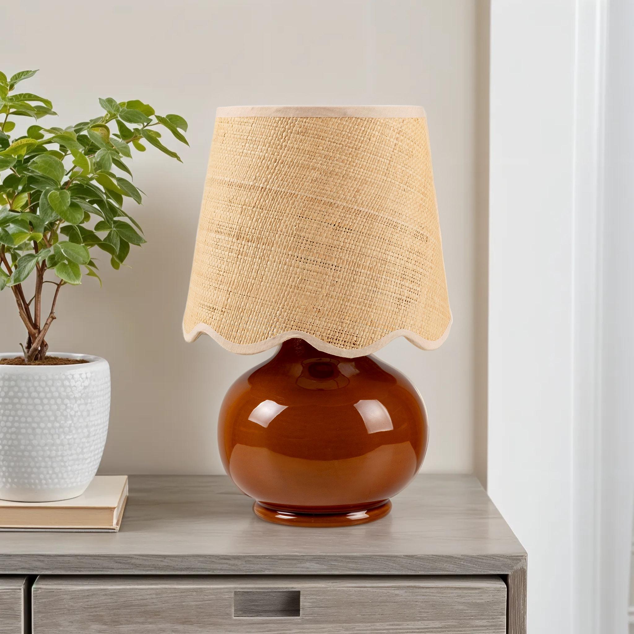 Livabliss Stella Diminuta Cottage Accent Table Lamp, 13-inch, Red