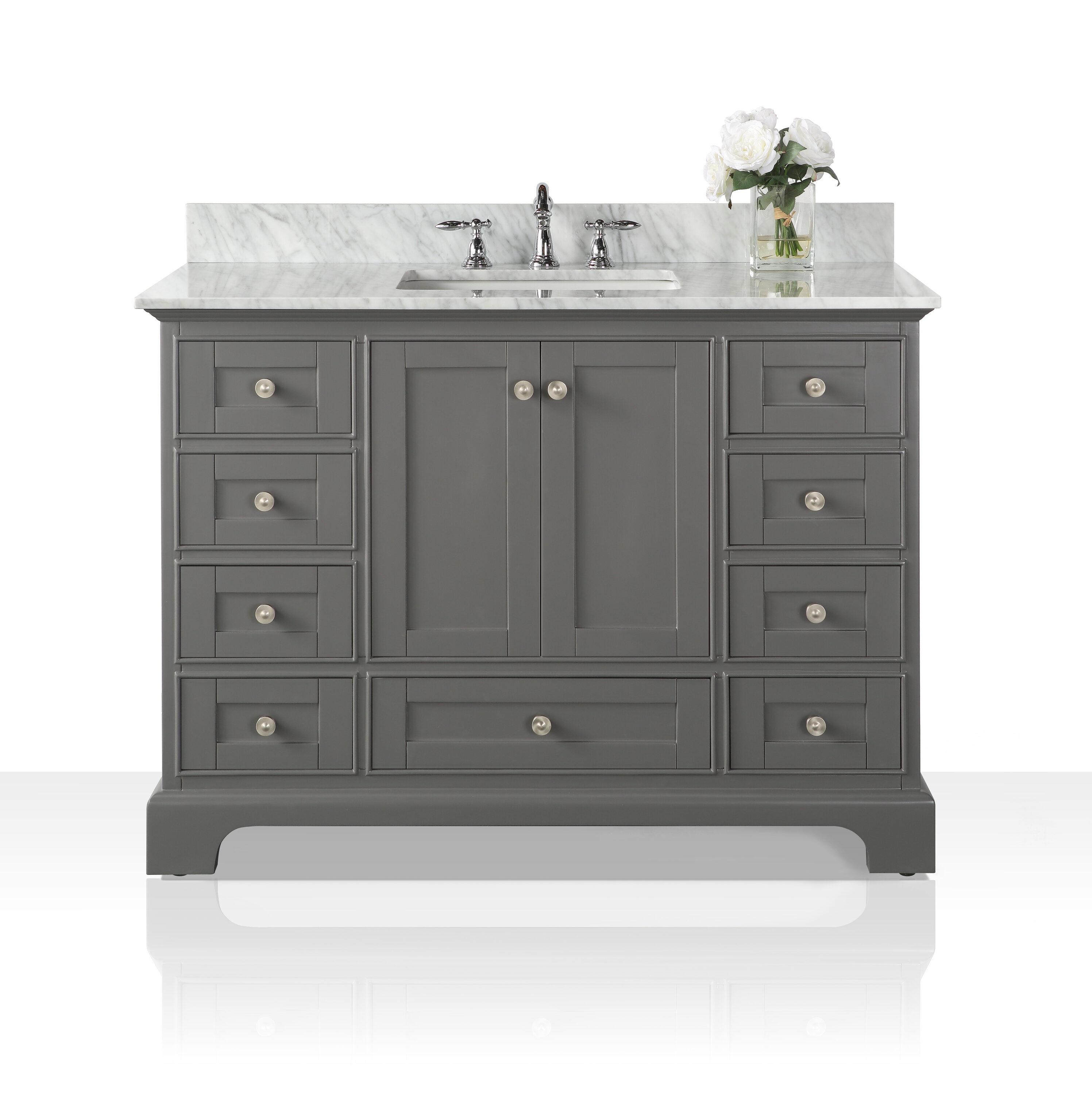 Ancerre Designs Audrey 48" Wood Bathroom Vanity Set in Sapphire Gray