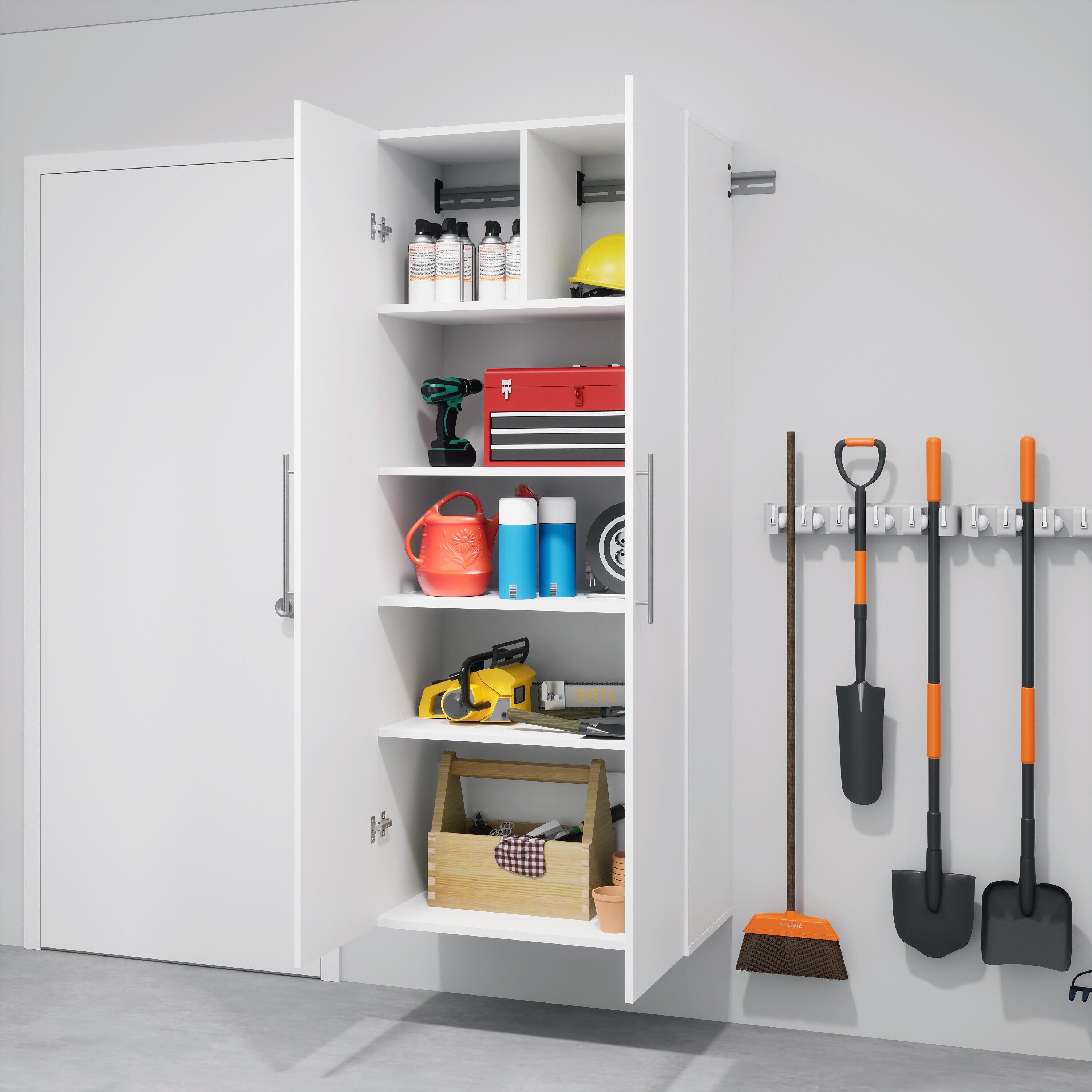 30" Hangups Large Storage Cabinet White - Prepac: Wall Mounted, Workshop & Office Organizer