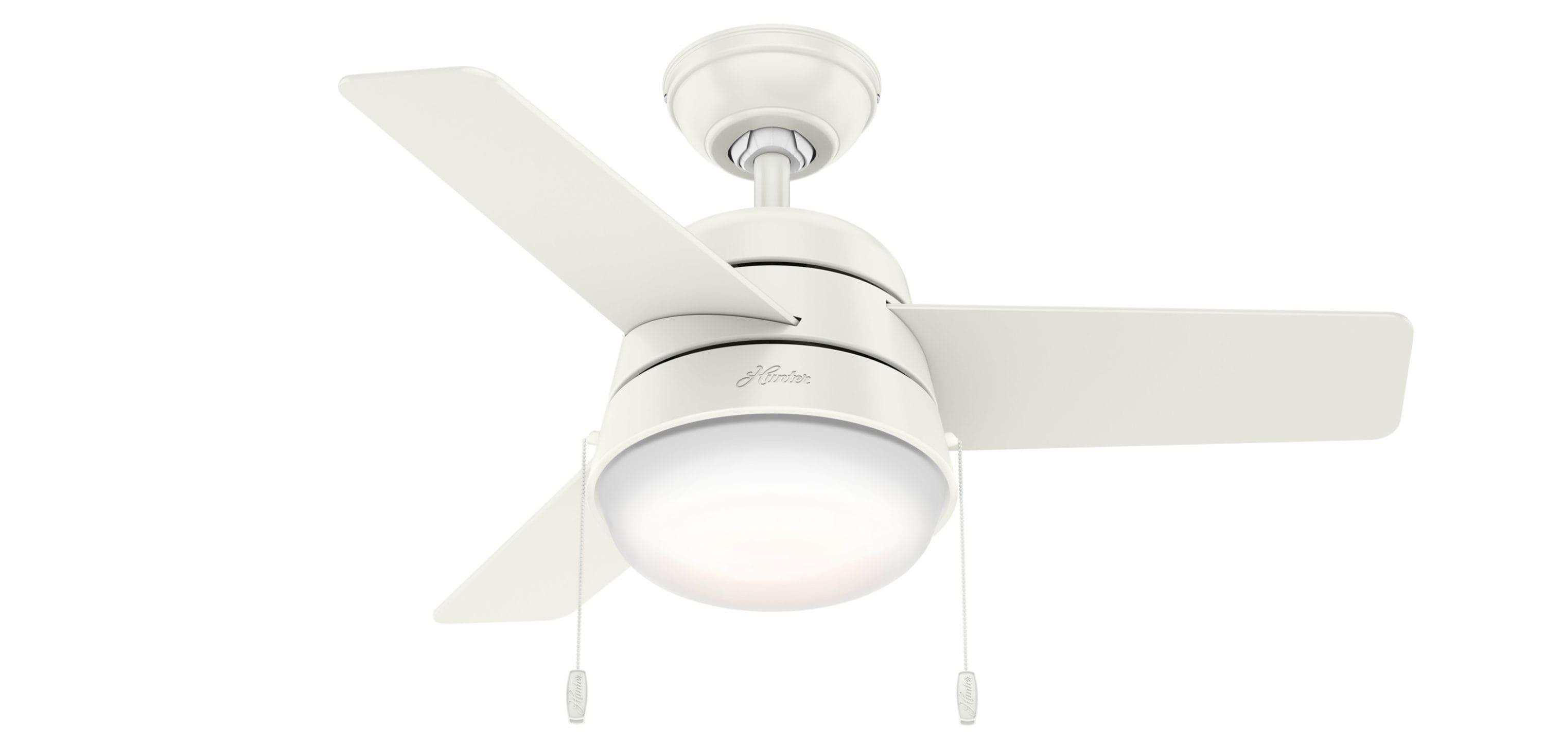 Aker 36" 3 - Blade Standard Ceiling Fan with Lights and Pull Chains