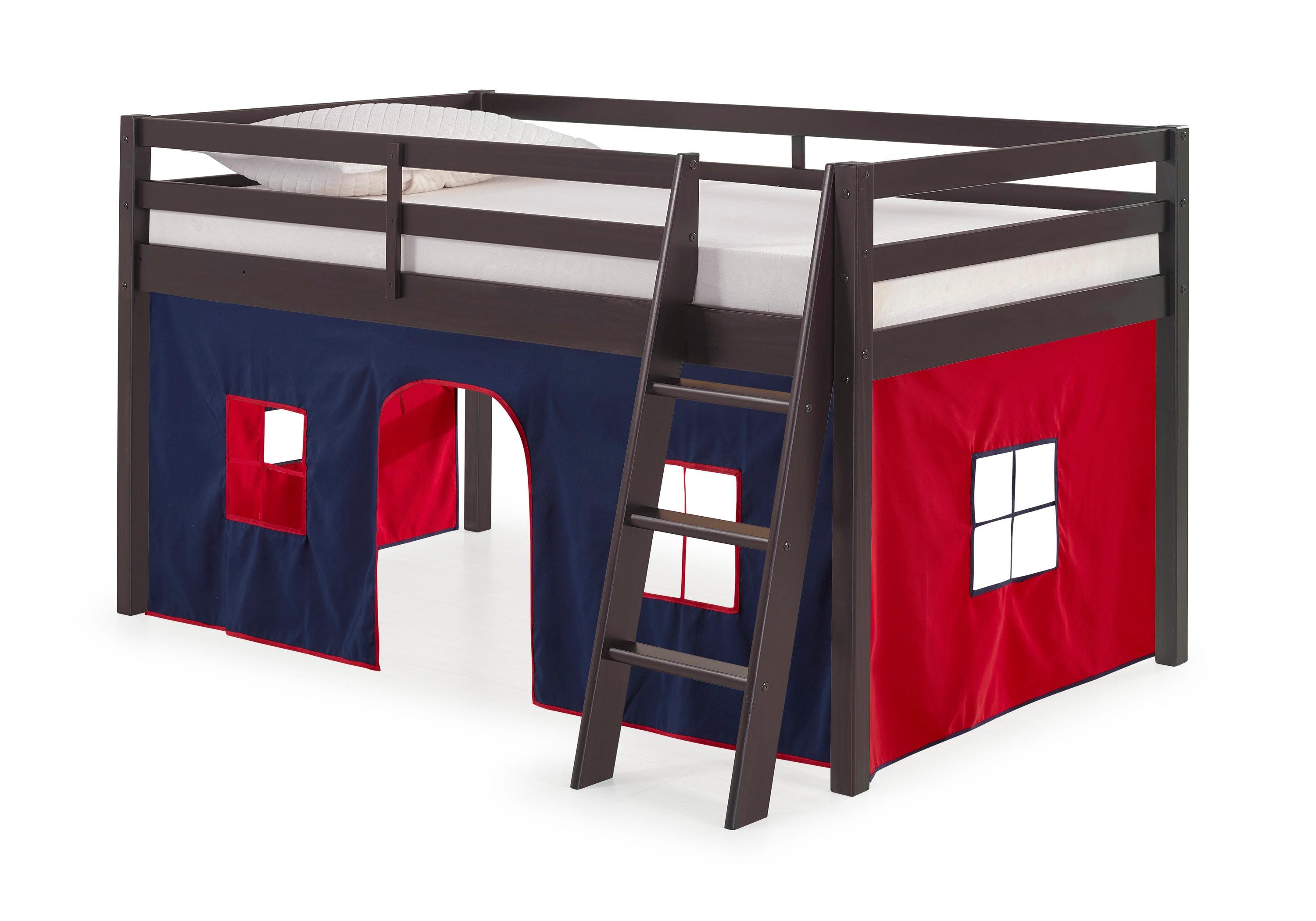 Alaterre Roxy Junior Loft - Espresso with Blue and Red Bottom Tent
