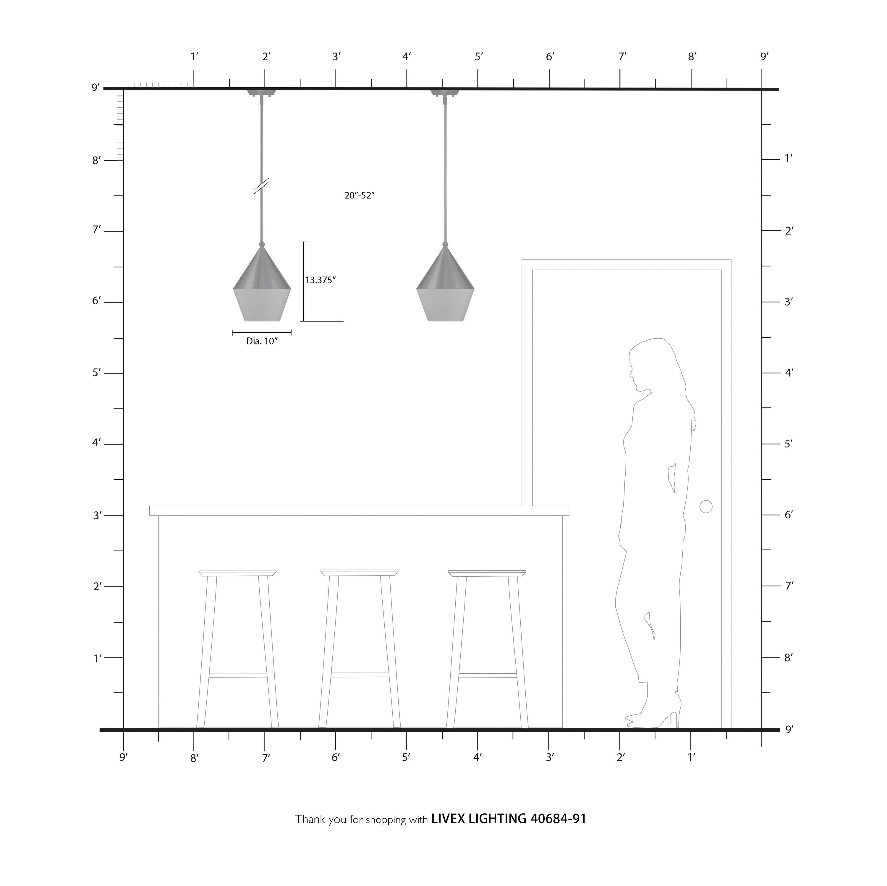 Livex Lighting Stockholm 1 - Light Pendant in  Brushed Nickel