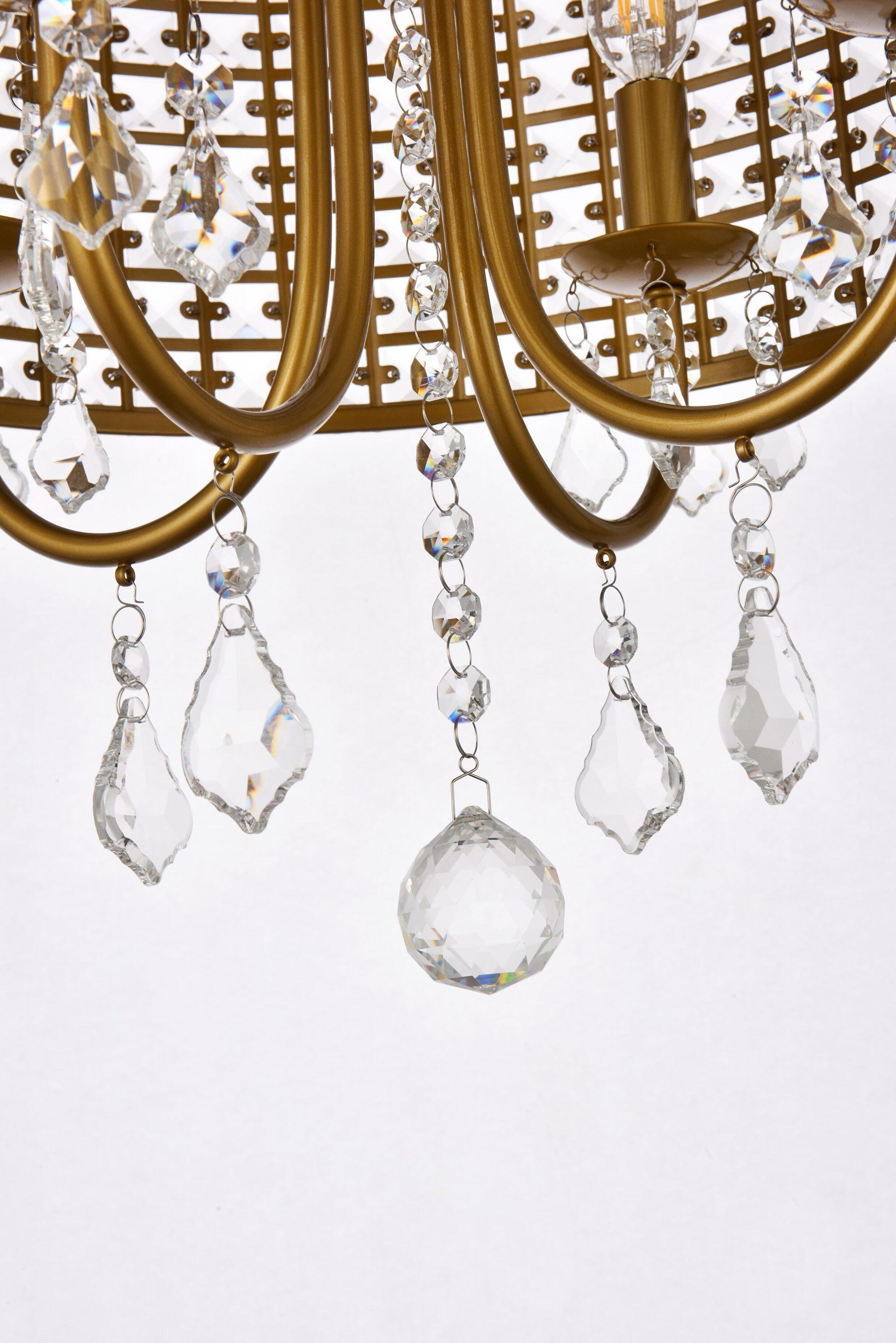 Elegant Lighting Elise 17 inch pendant in brass