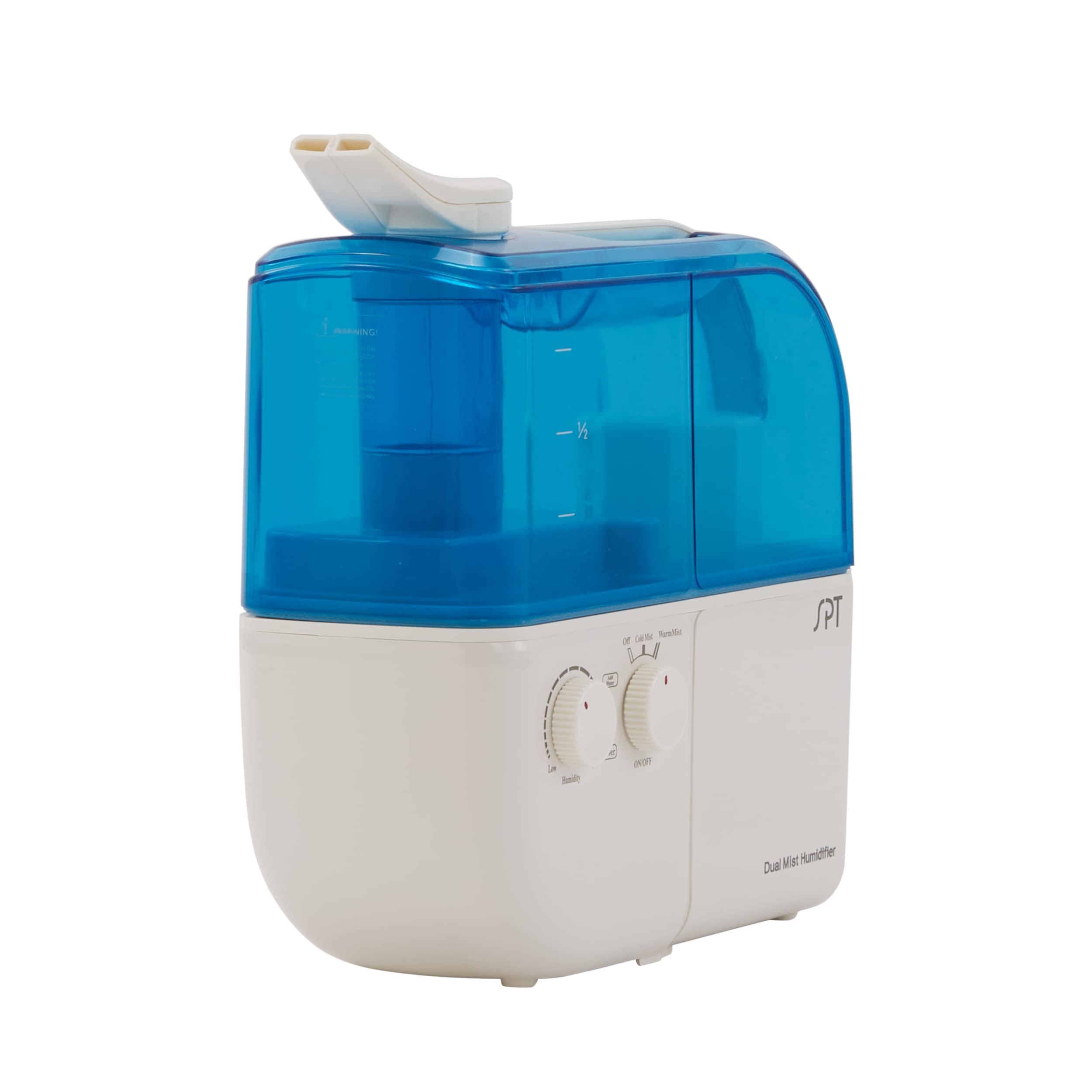 SPT Blue and White Dual Mist Humidifier with Automatic Shutoff