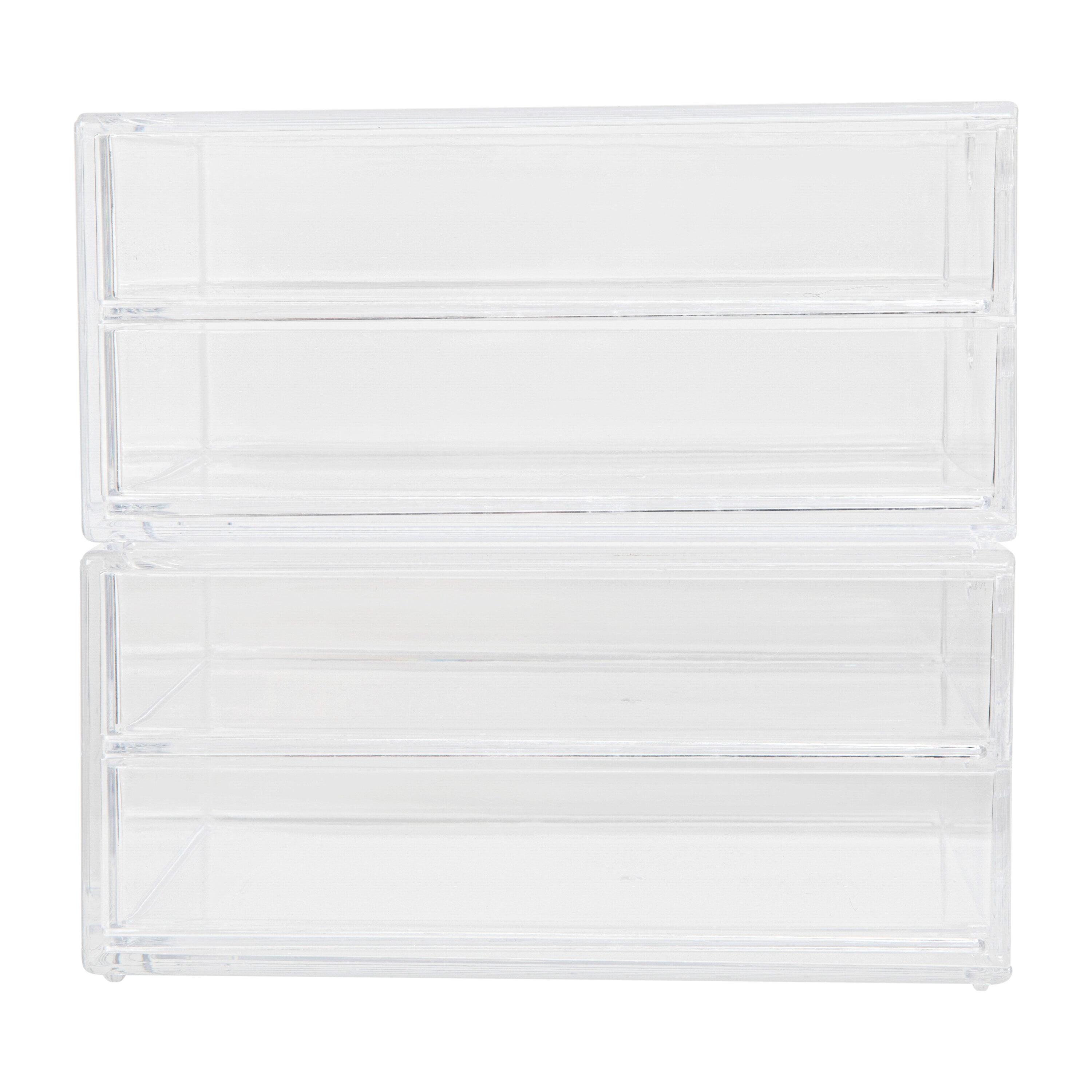 Thomas Martha Stewart Plastic Desktop Storage with Half Moon Opening Pullout Drawers (Set of 2)