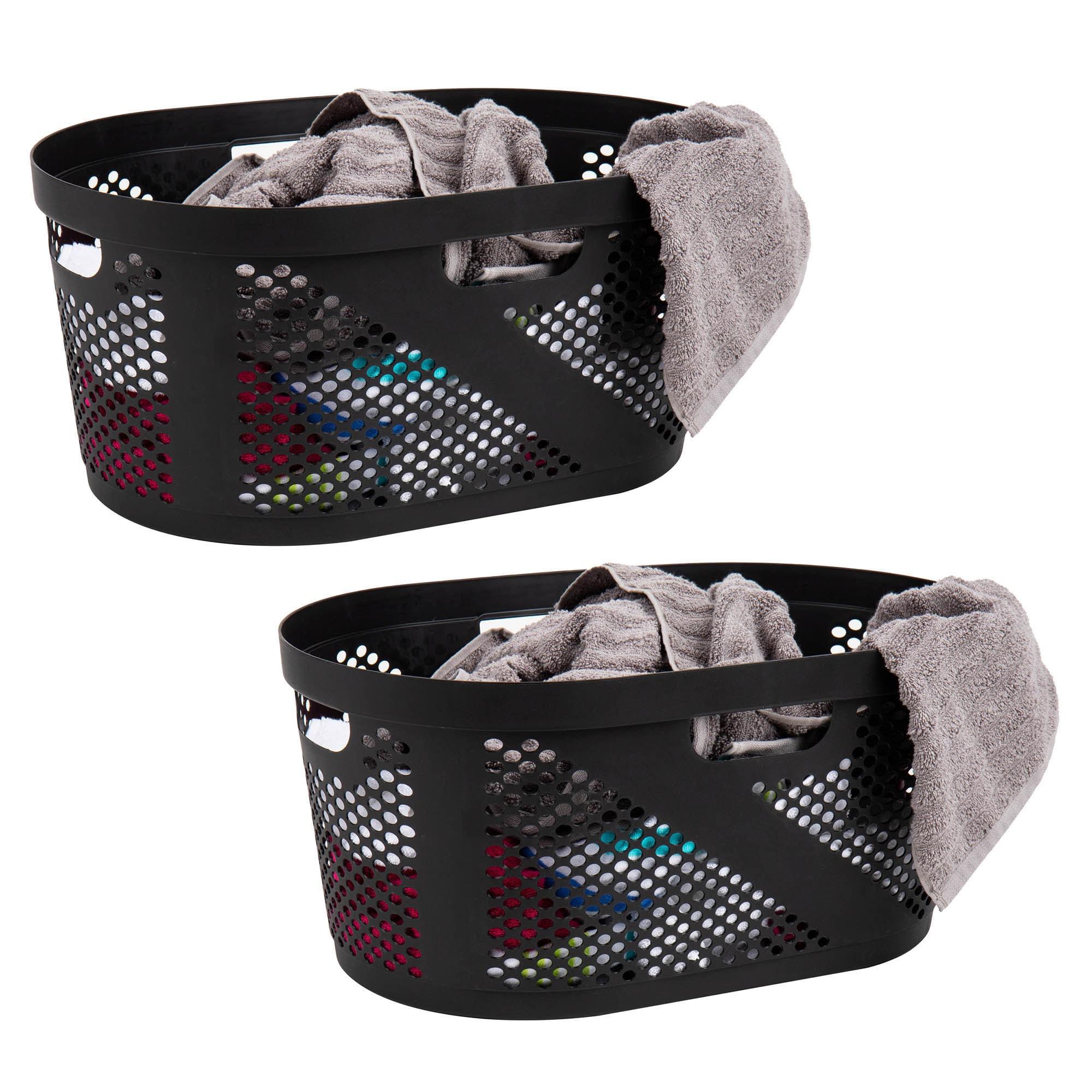 Mind Reader Mind Reader 40L Laundry Basket, Clothes Hamper, Ventilated, Plastic, 23"L x 14.5"W x 10.5"H, 2 Pack (Set of 2)