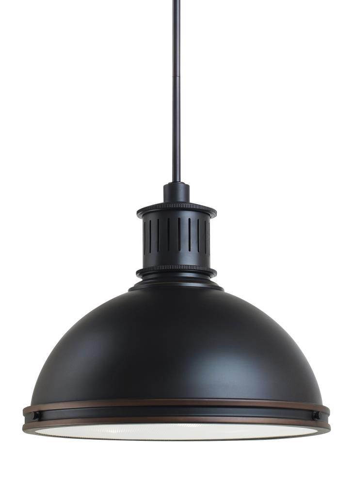 Autumn Bronze Industrial Bowl Pendant with Clear Textured Glass Shade