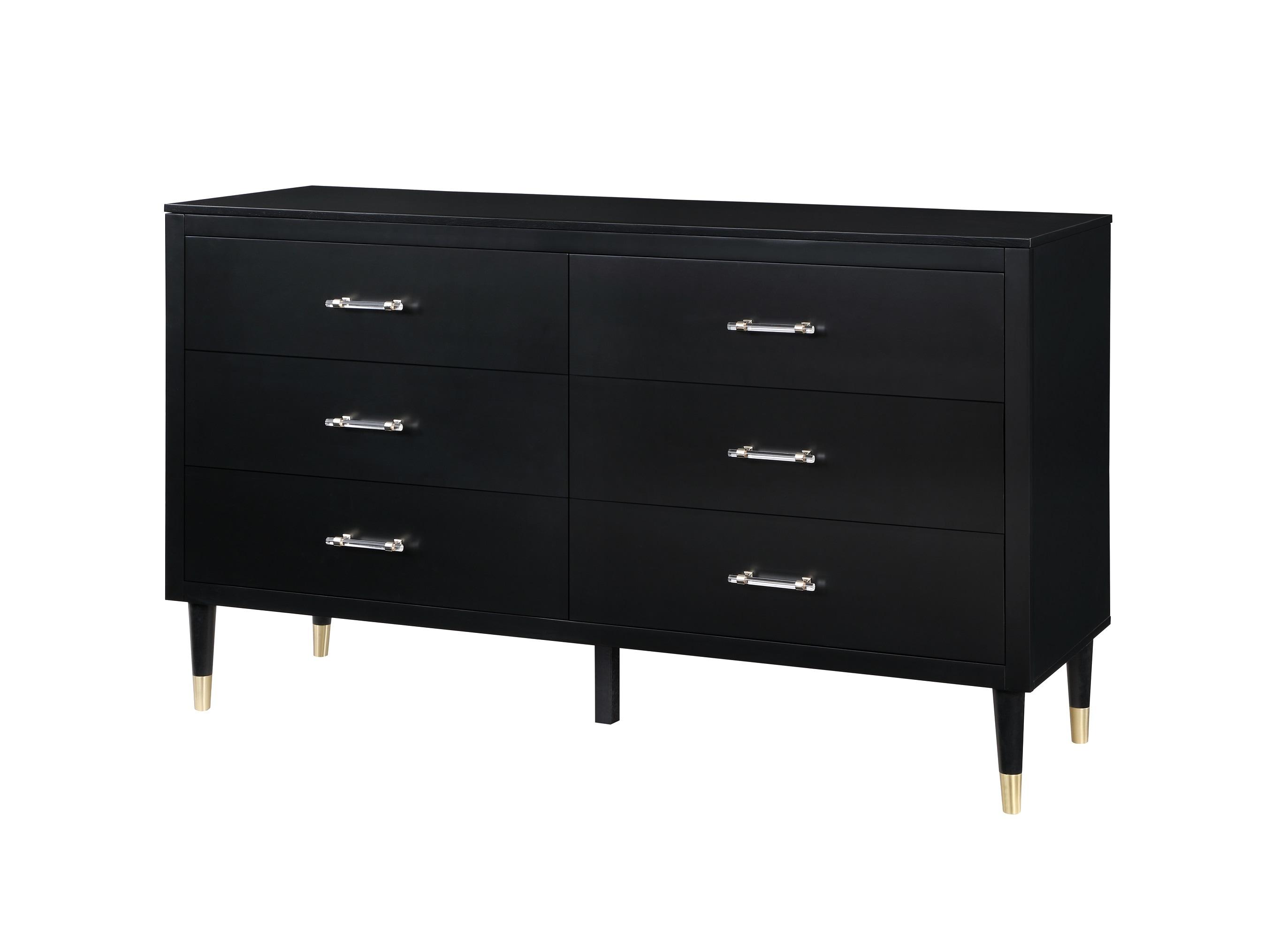 Manhattan Comfort Solid Wood 60'' W 6 - Drawer Dresser
