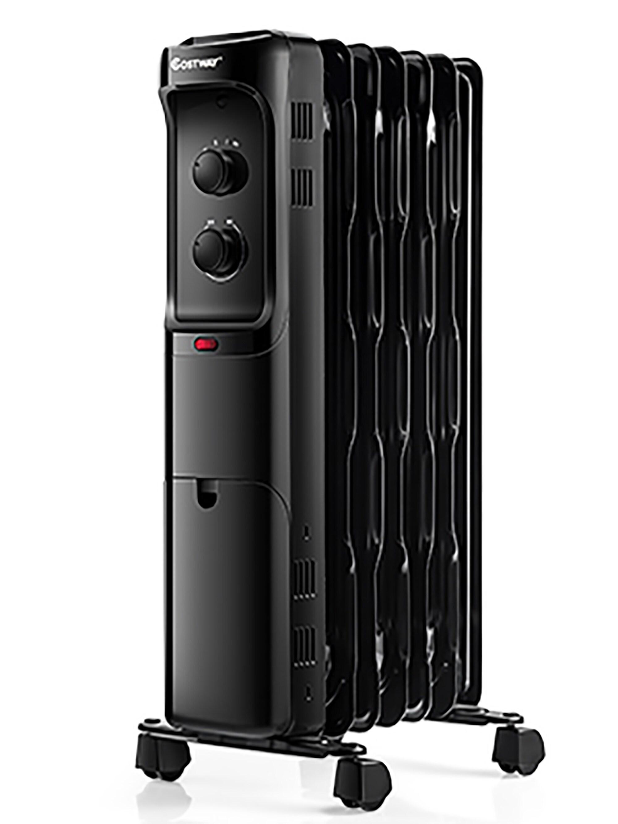 Costway 1500W Oil Filled Heater Portable Radiator Space Heater w/Adjustable Thermostat Black