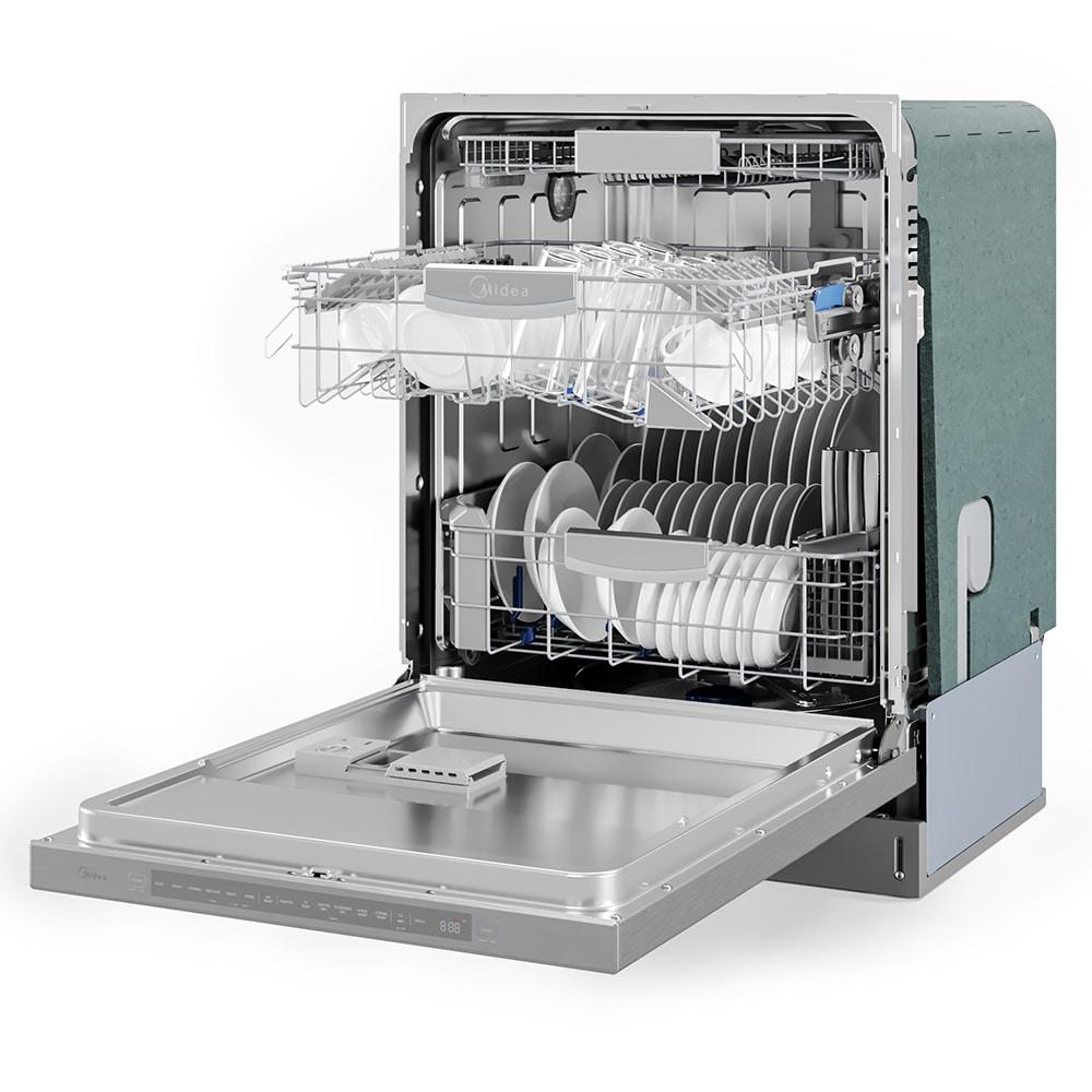 Midea Ultra-Quiet, Built-in dishwasher with Wi-Fi and Targeted Wash Zones, MDT24P5AST, Stainless Steel