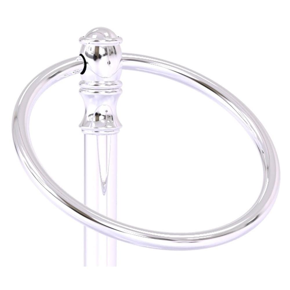 Polished Chrome Crystal Accent Guest Towel Ring Stand