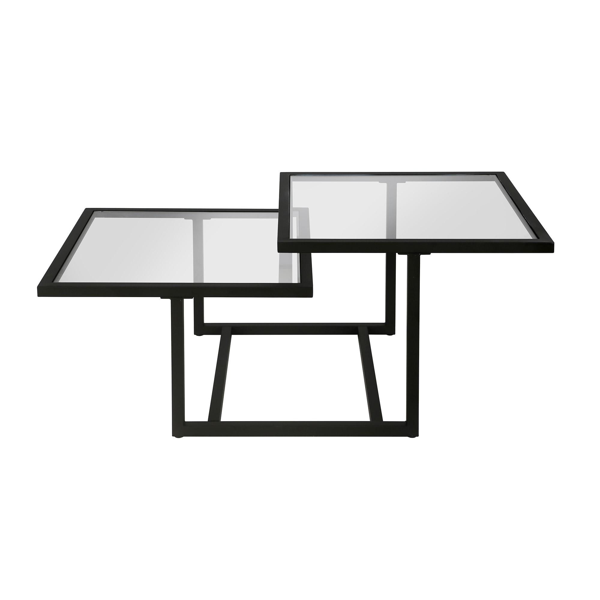 Evelyn&Zoe Amalie 43" Wide Square Coffee Table, Blackened Bronze