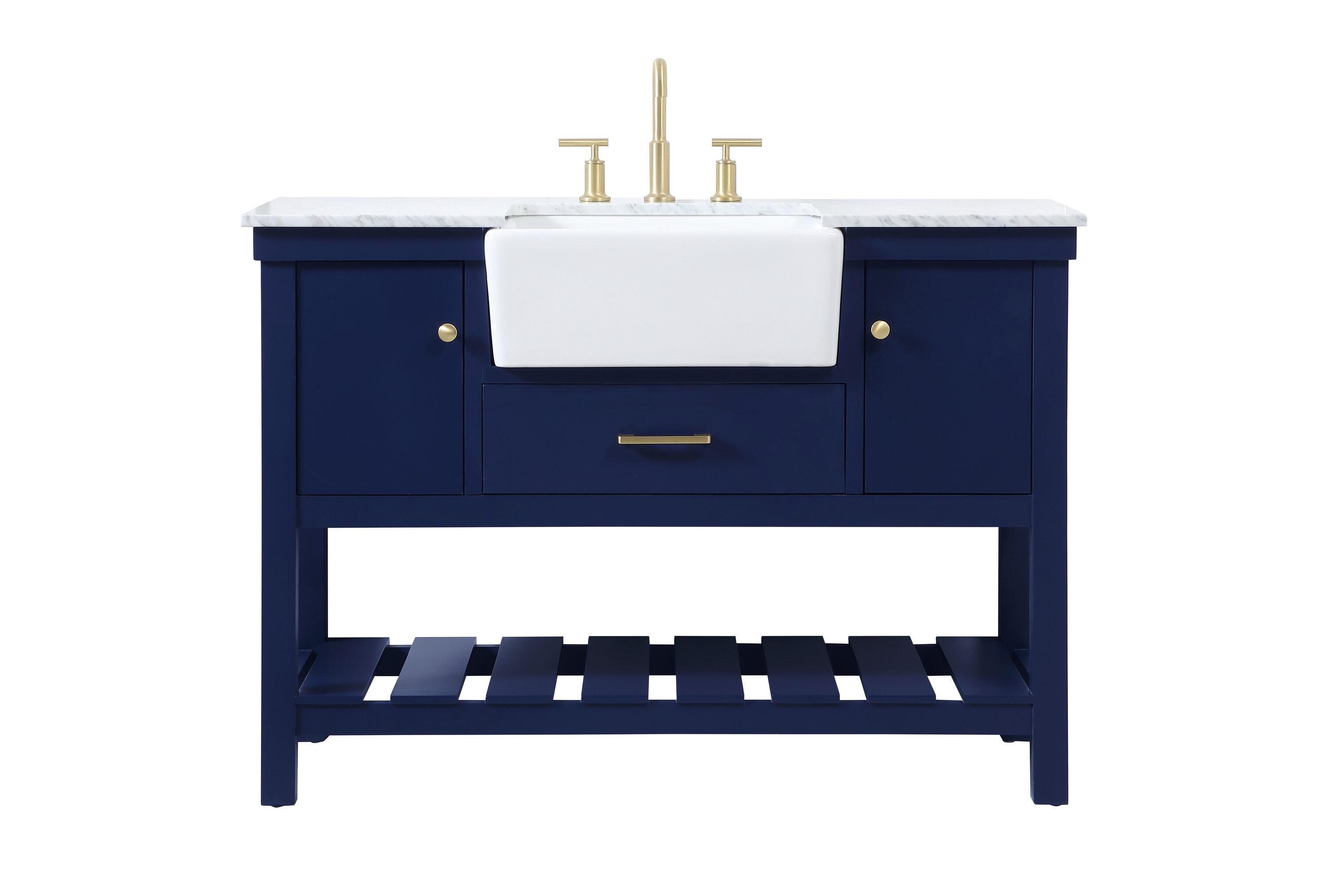 Pelaghia 48'' Single Bathroom Vanity with Marble Top