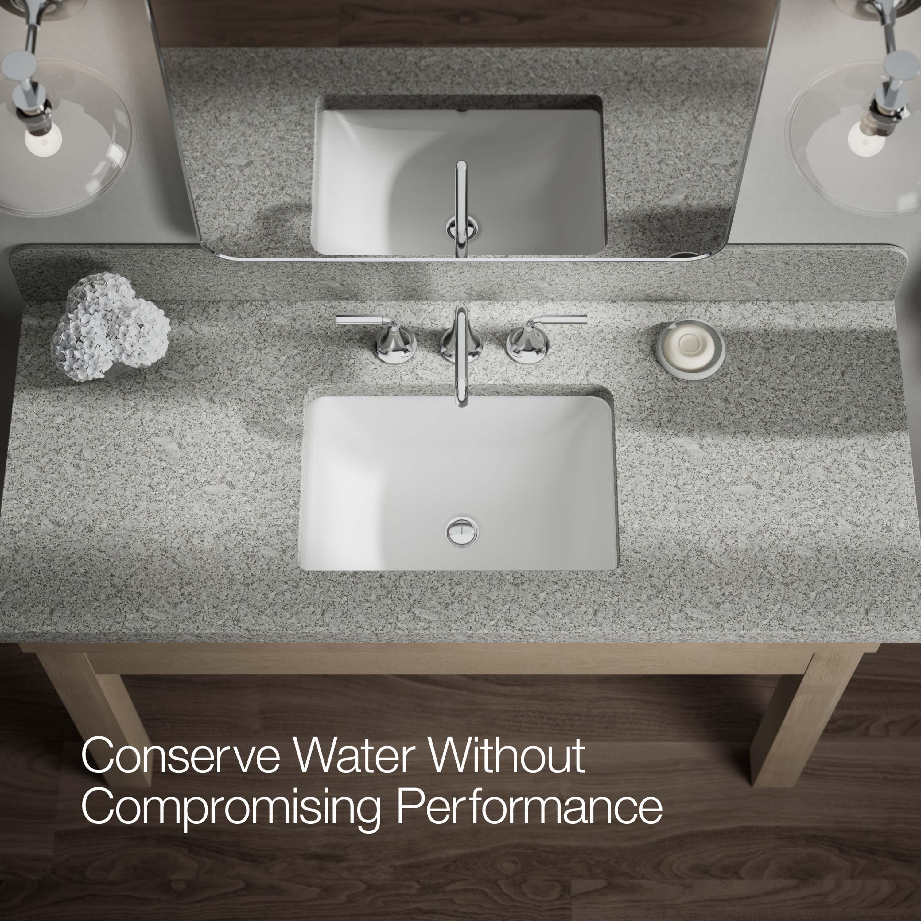Tone Widespread Bathroom Sink Faucet, Three-Hole Bathroom Faucet with Clicker Drain, 1.2 GPM