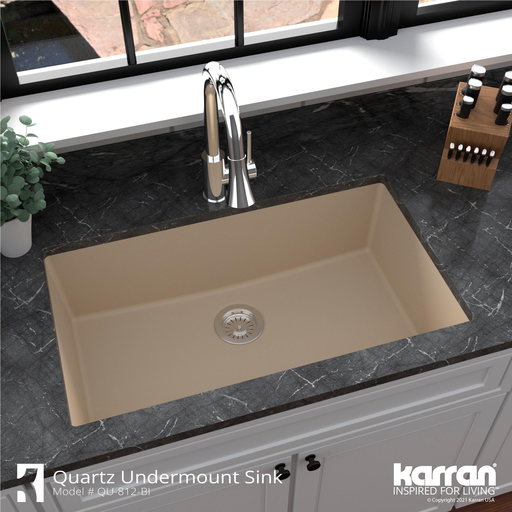 Karran Quartz 32-1/4'' X 19-1/4'' Large Single Bowl Undermount Kitchen Sink